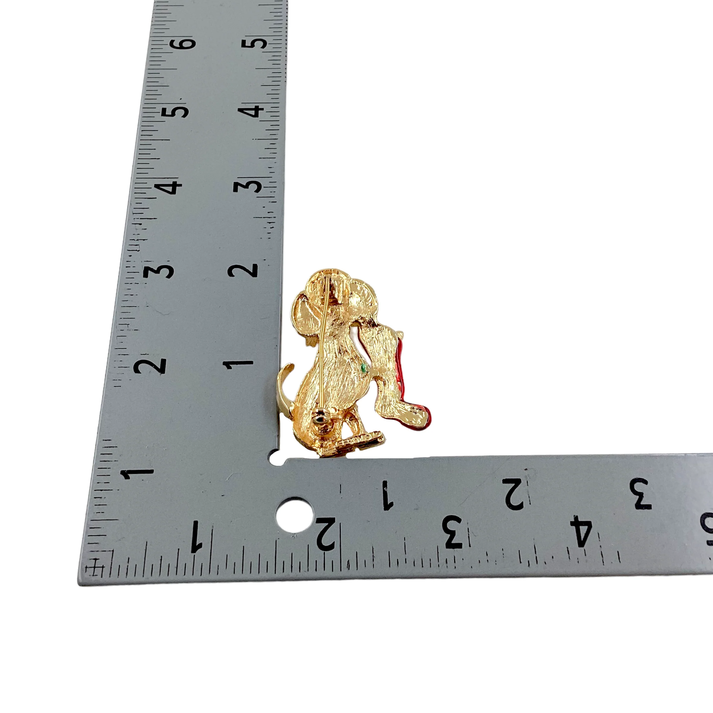 60s Christmas Holiday Puppy Dog Brooch Pin By Gerry's - Image 14