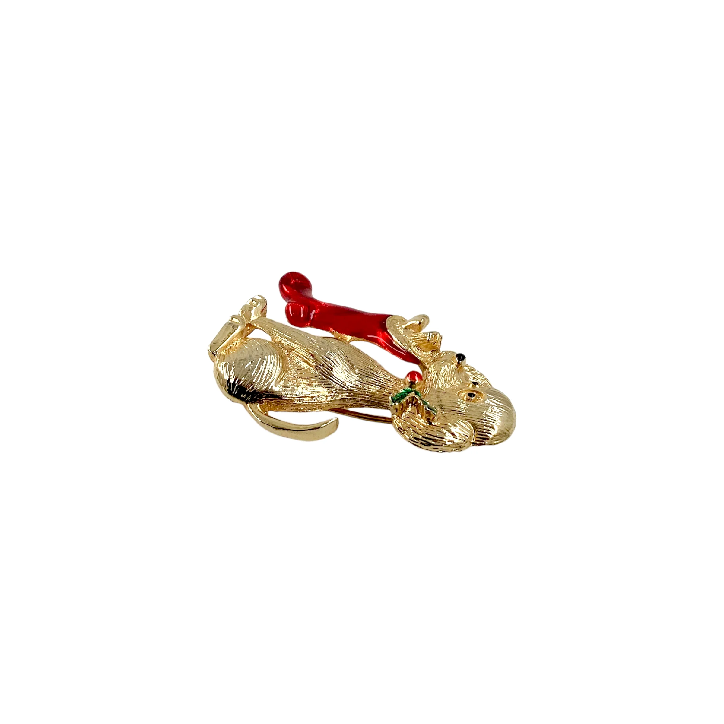 60s Christmas Holiday Puppy Dog Brooch Pin By Gerry's - Image 6