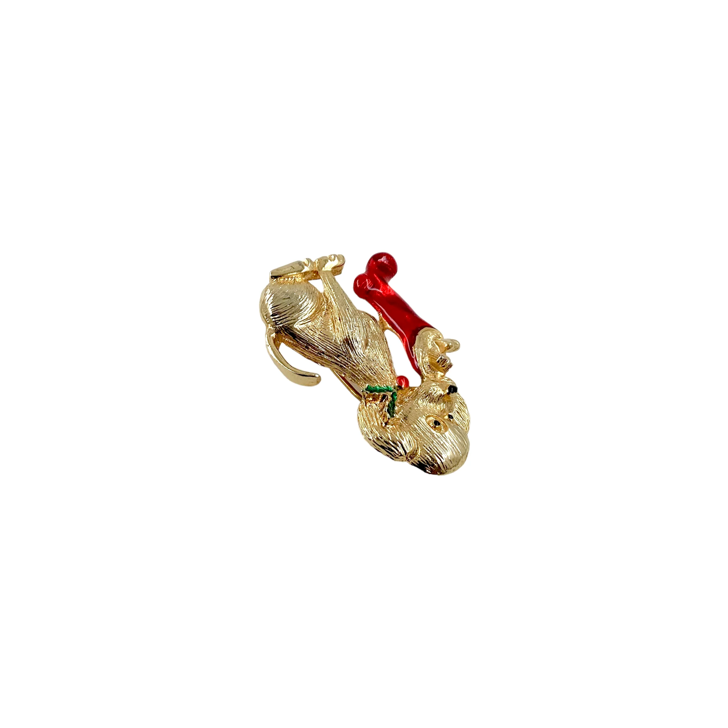 60s Christmas Holiday Puppy Dog Brooch Pin By Gerry's - Image 7