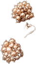 60s Cluster Of Pearls Clip On Earrings