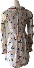 60s Collared Novelty Heart Floral Print Mini Dress - Image 2