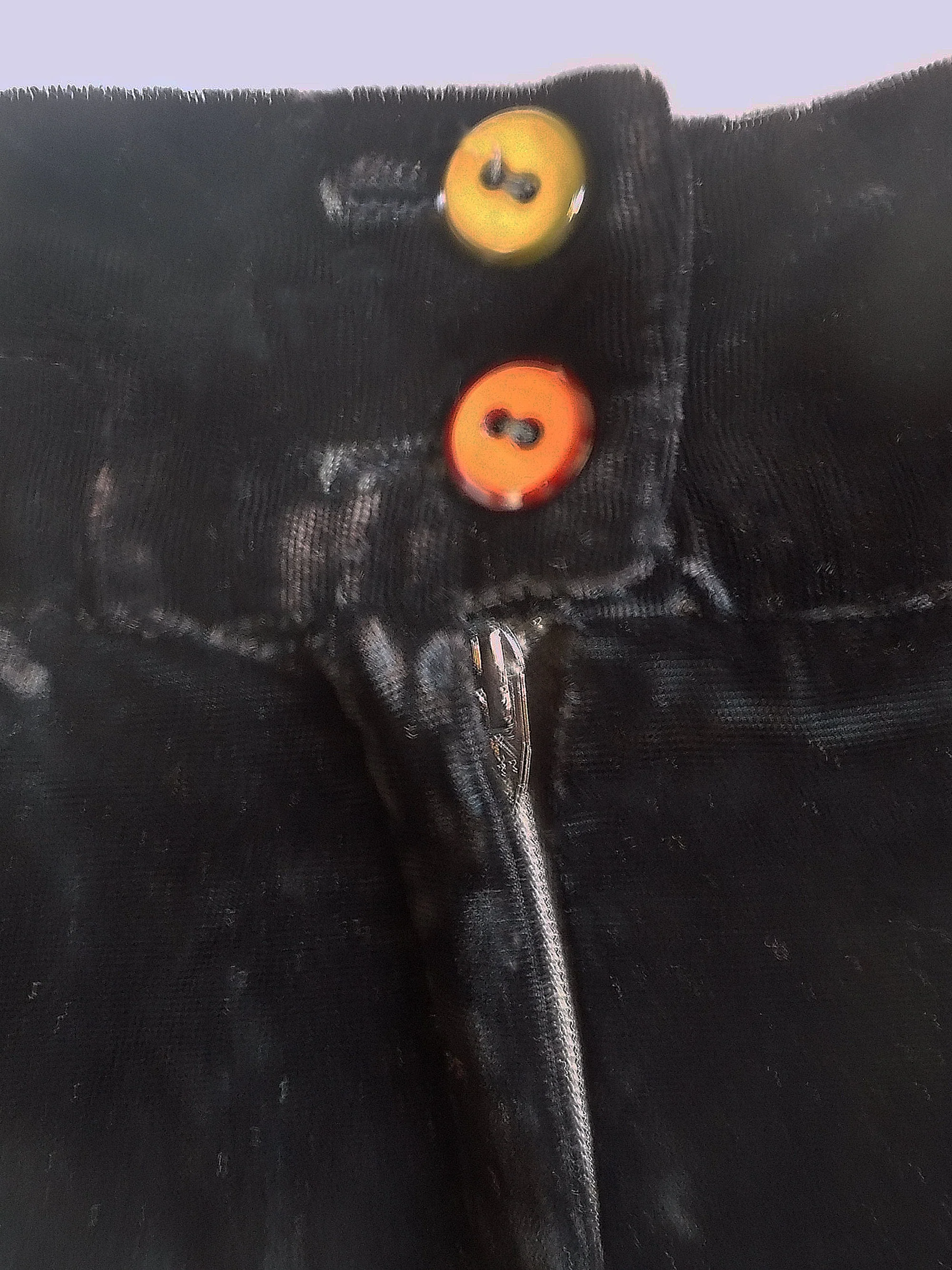 60s Crushed Black Velvet Skirt with Two Deep Pockets and Two Attached Sashes Zipper and Button Closure - Image 4