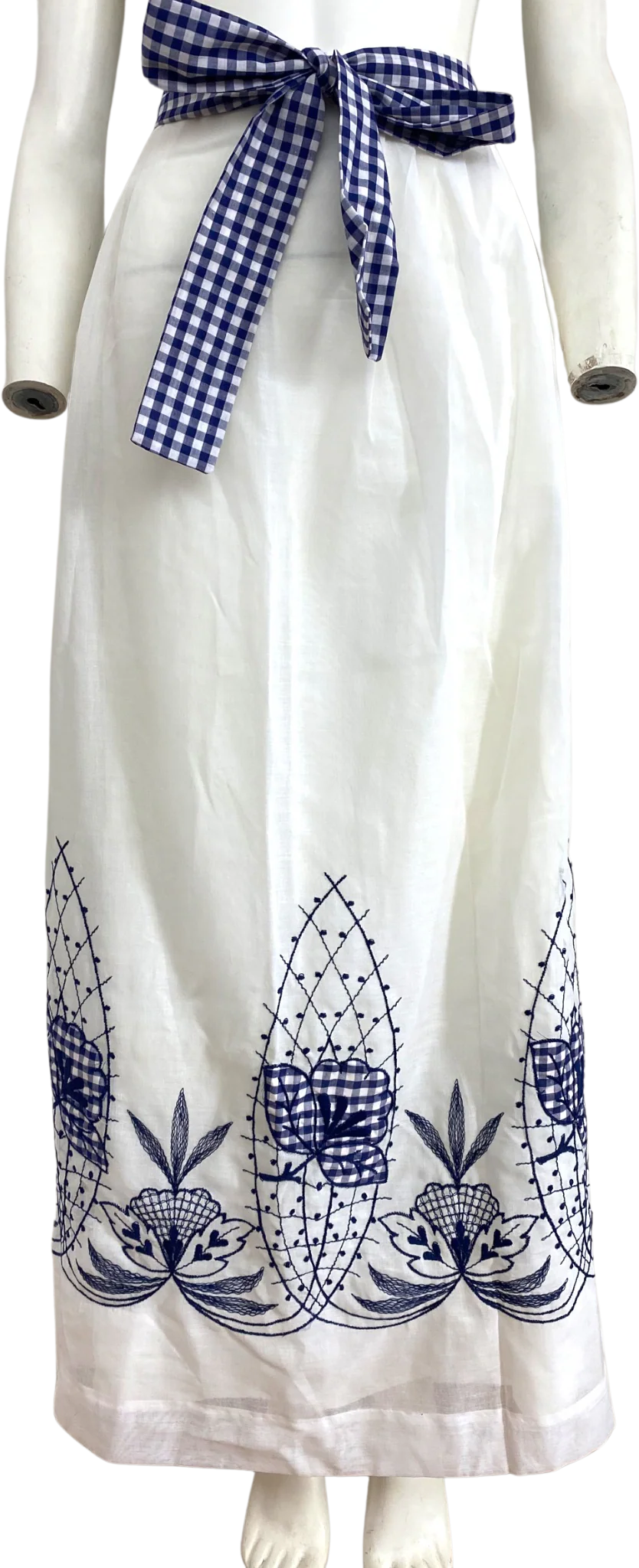 60s Deadstock Embroidered Maxi Skirt By Malbe