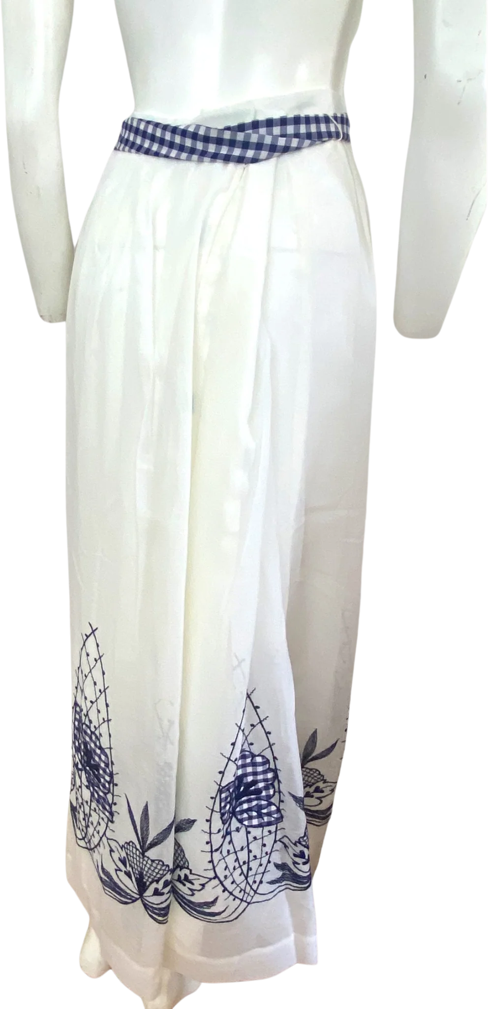 60s Deadstock Embroidered Maxi Skirt By Malbe - Image 2