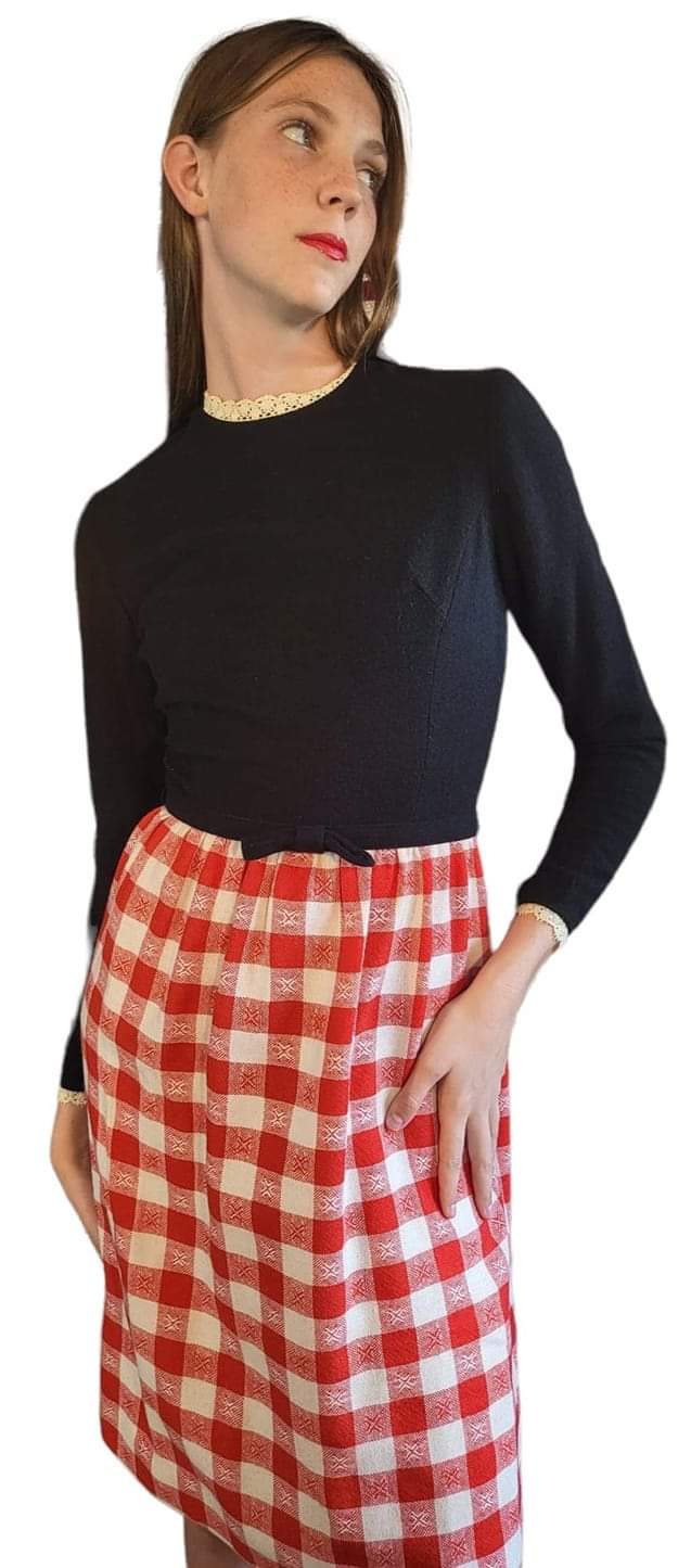 60s Designer Mod Scooter Gingham Dress By Gay Gibson - Image 10
