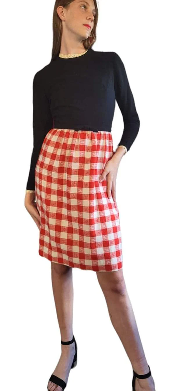 60s Designer Mod Scooter Gingham Dress By Gay Gibson - Image 11