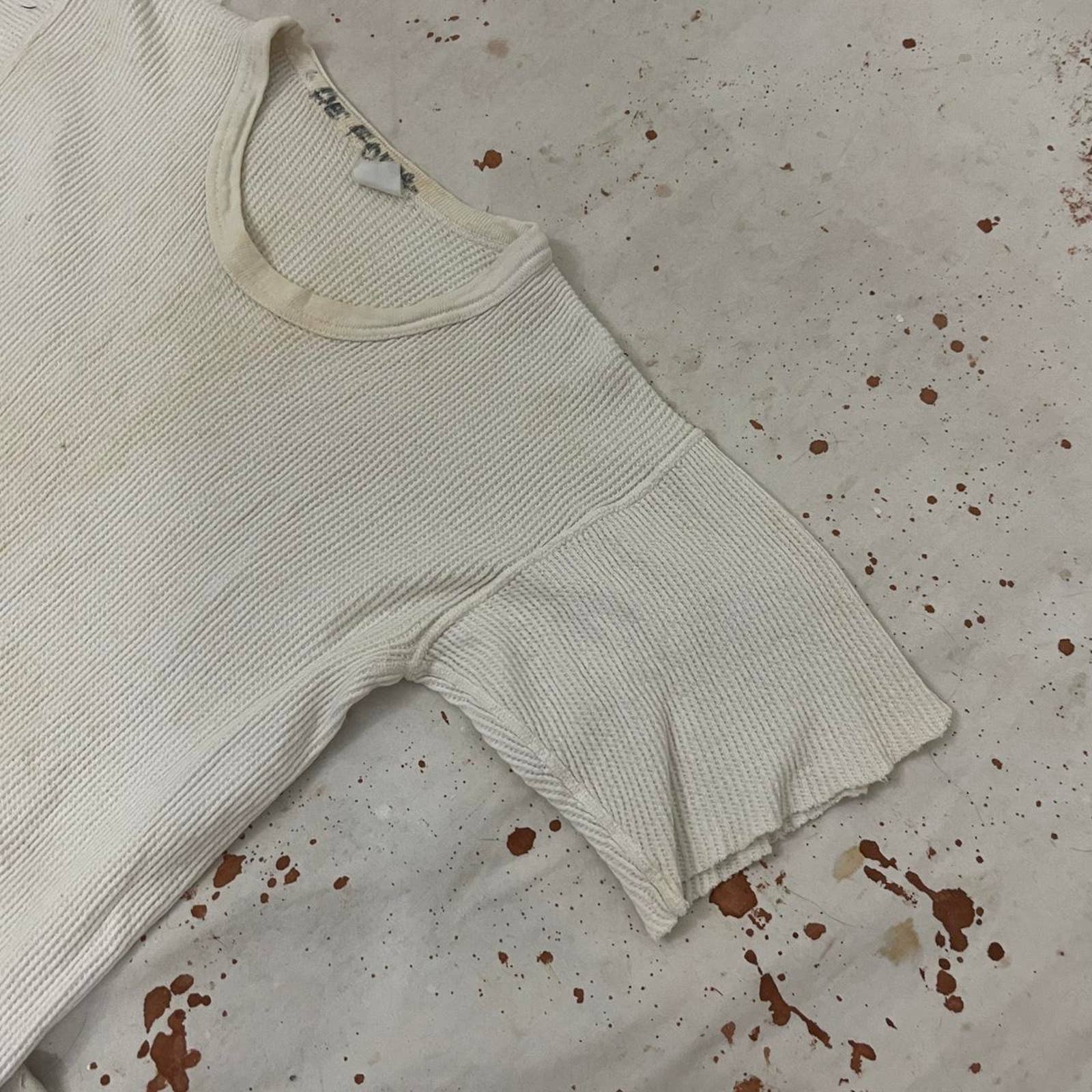 60s Diy Cut Short Sleeve Distressed Work Thermal - Image 3