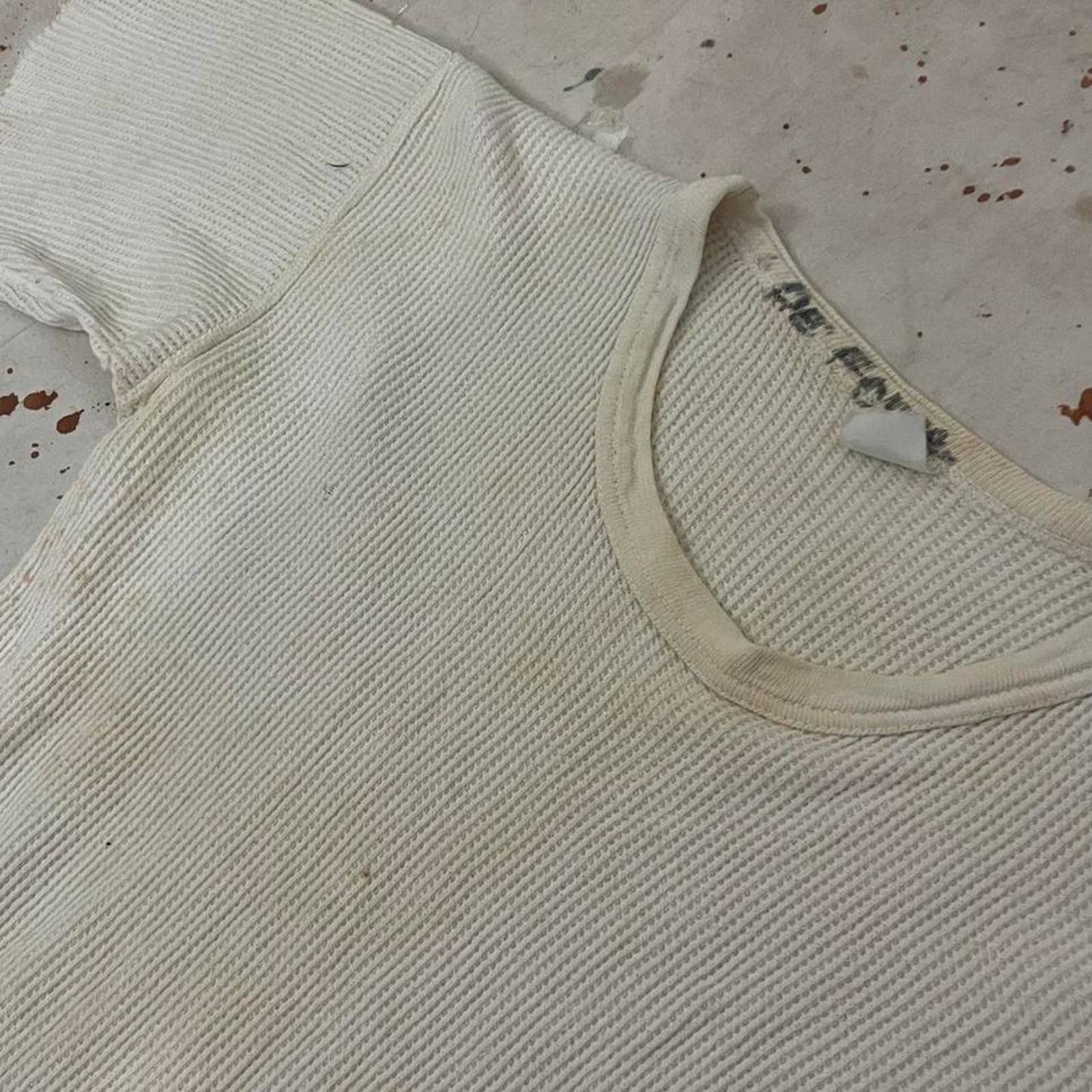 60s Diy Cut Short Sleeve Distressed Work Thermal - Image 4