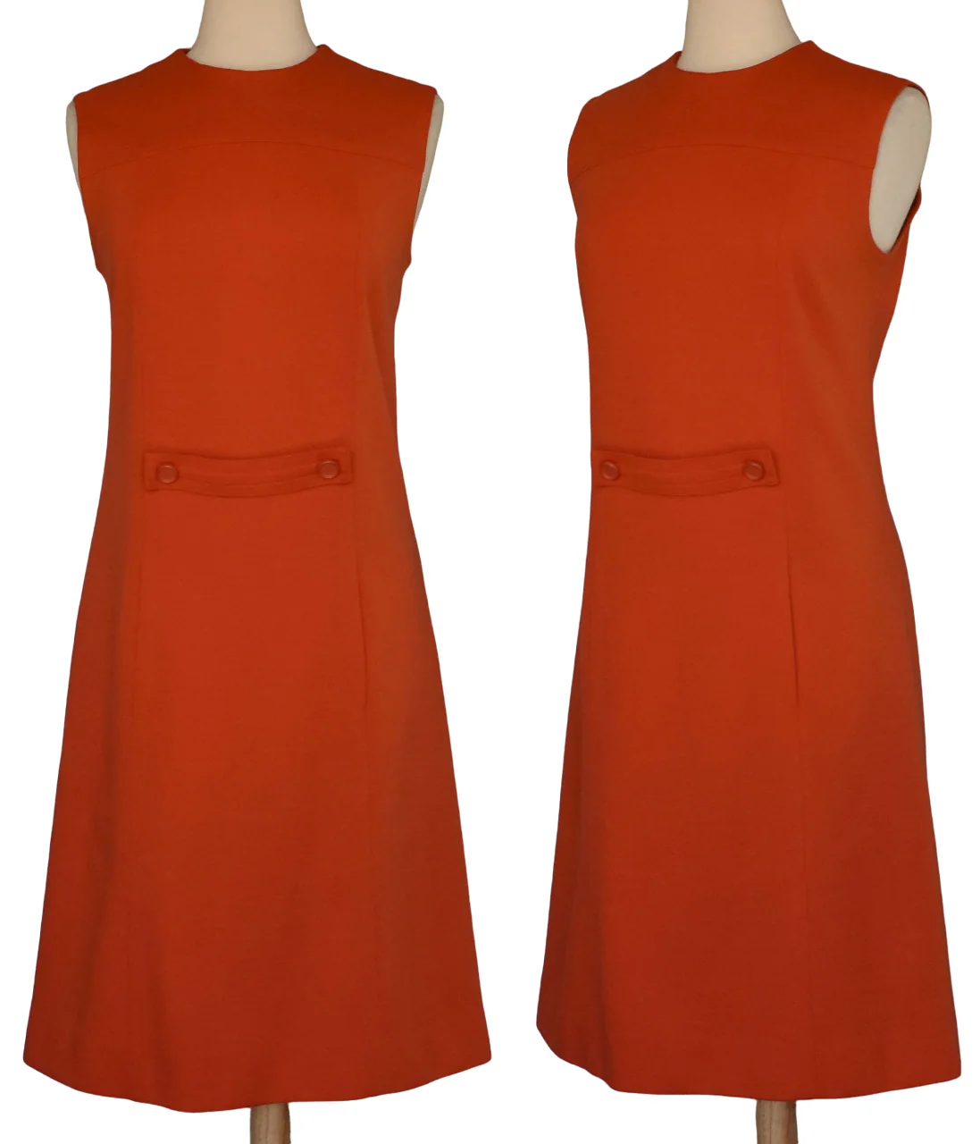 60s Dress And Coat Two Piece Set In Orange Wool Jersey By Kimberly Knit Wear - Image 14