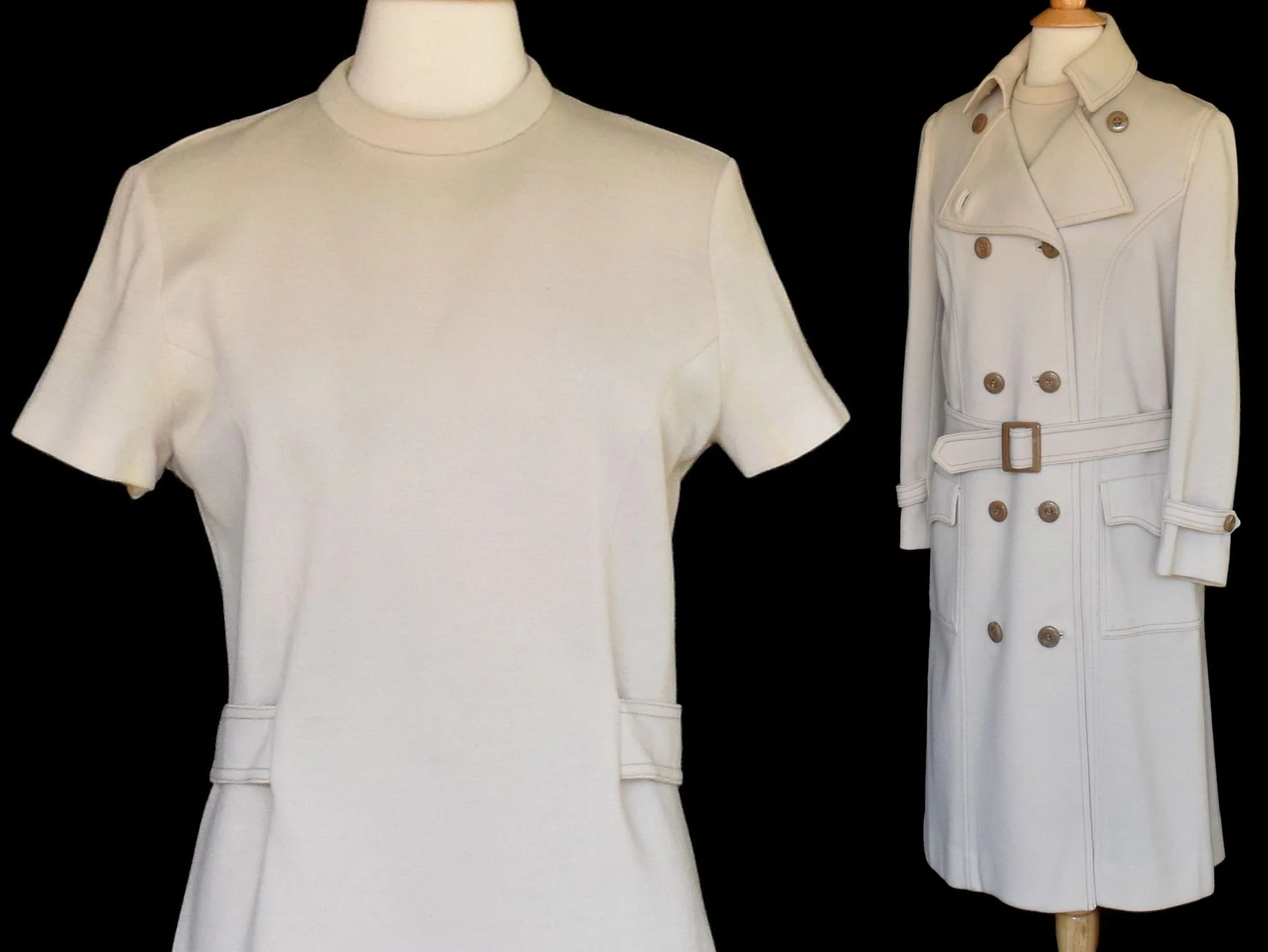 60s Dress And Double Breasted Coat Ensemble Set Suit By Butte Knits - Image 6