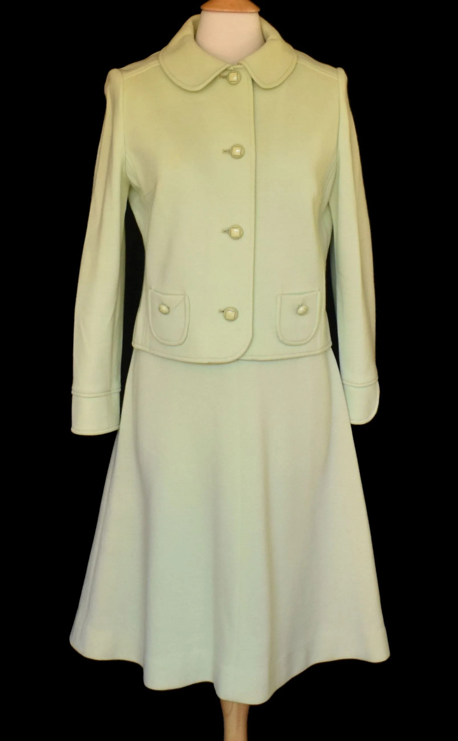 60s Dress And Jacket Two Piece Set In Celery Green M L By Kimberly - Image 13