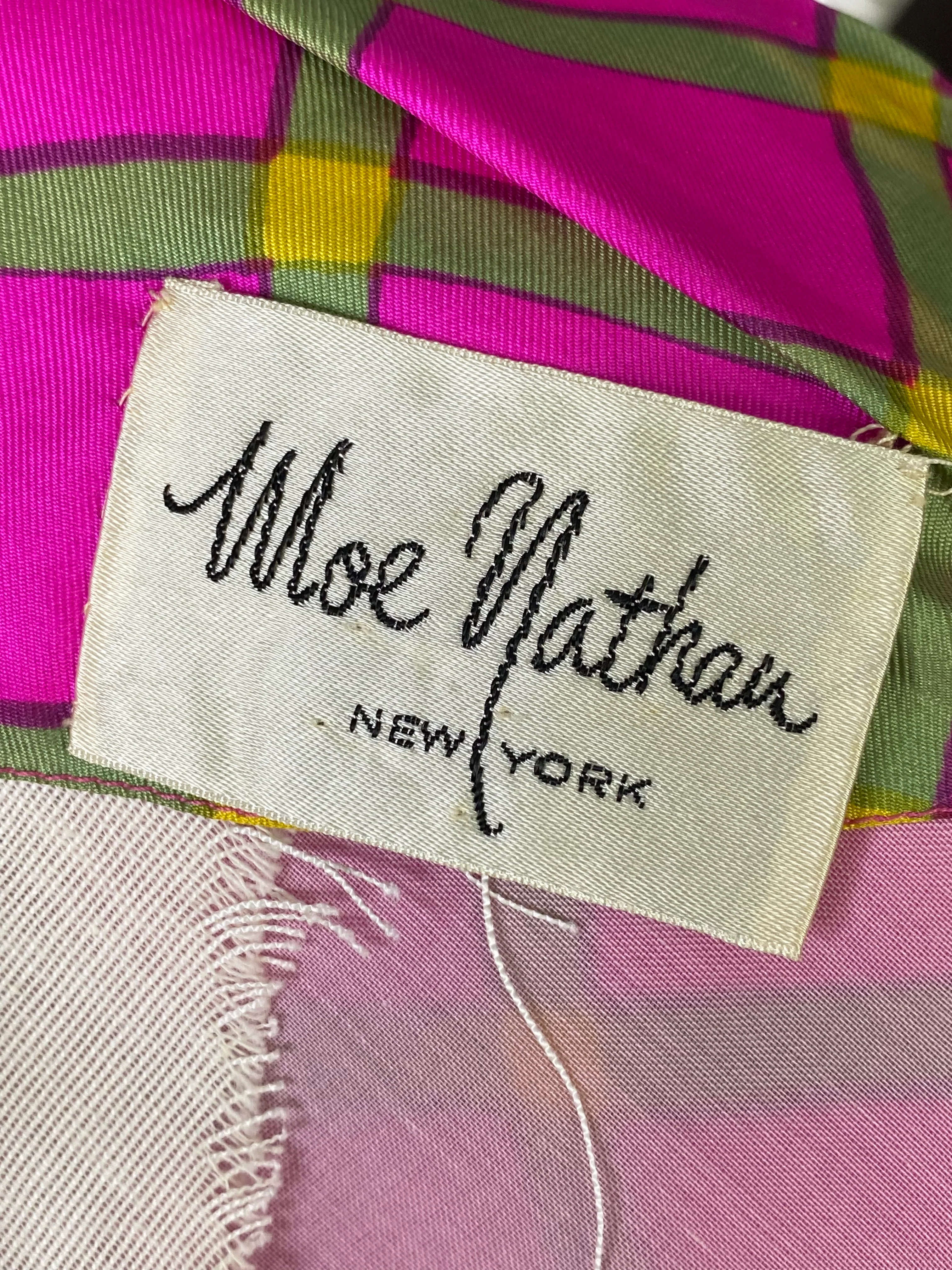 60s Drop Waist Geometric Dress With Pussy Bow By Moe Nathan New York - Image 11