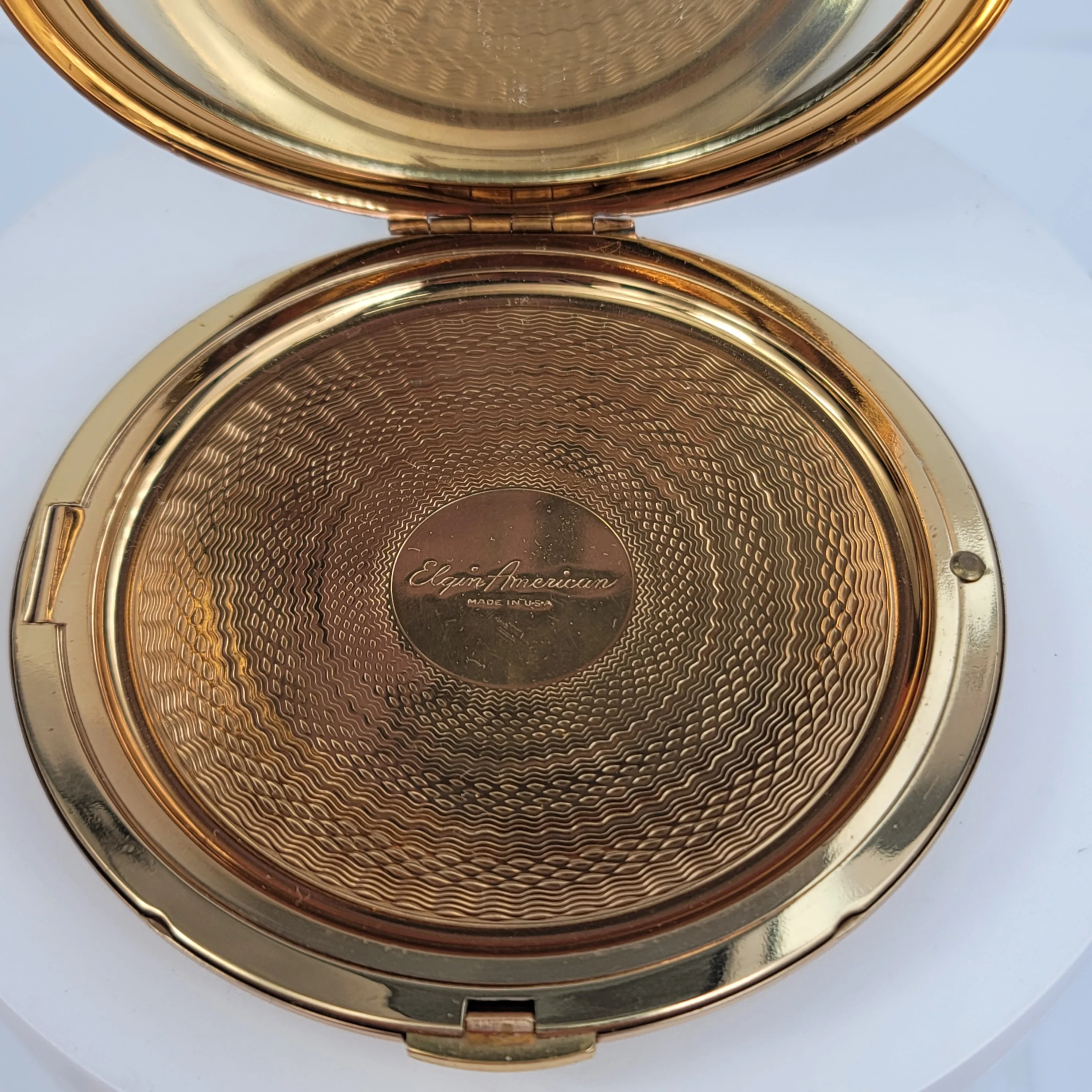 60s Elgin American Round Pressed Powder Compact Mirror By Elgin American - Image 10