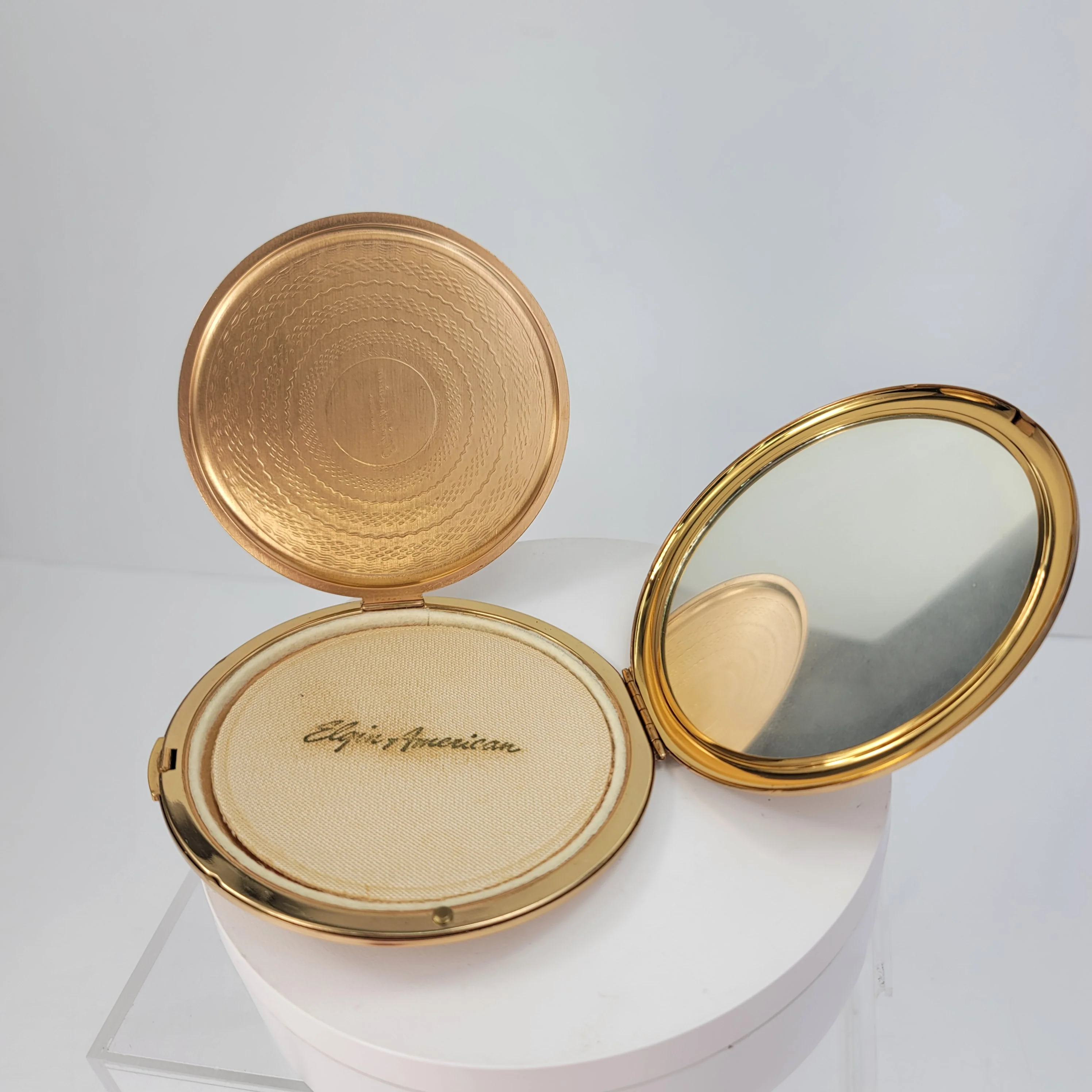 60s Elgin American Round Pressed Powder Compact Mirror By Elgin American - Image 6