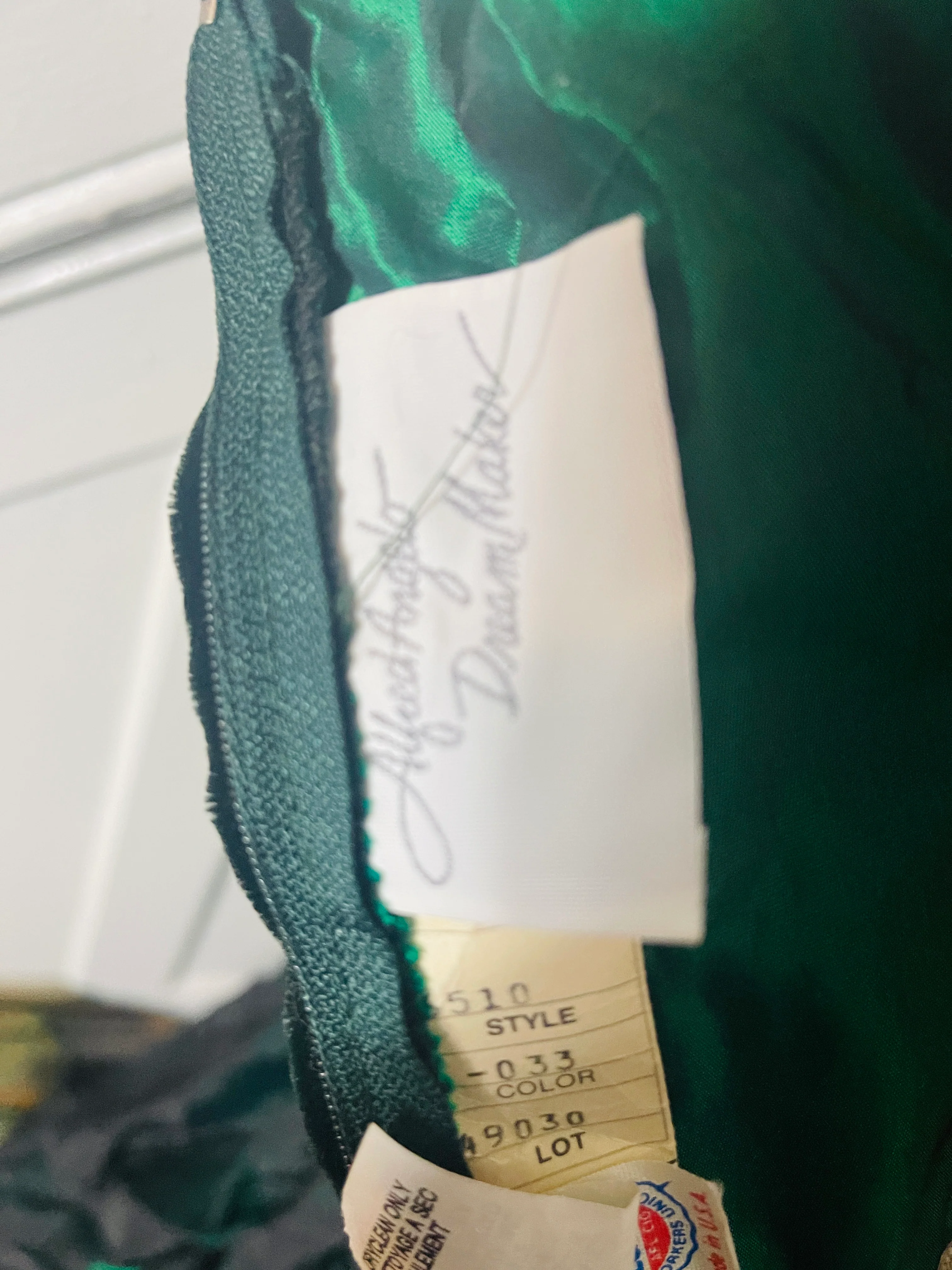 60s Emerald Green Holiday Dress By Alfred Angelo - Image 6