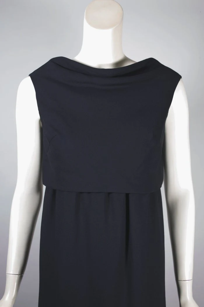 60s Empire Waist Black Cocktail Dress Designer Lbd By Jeunes Filles by Jacques Heim - Image 4