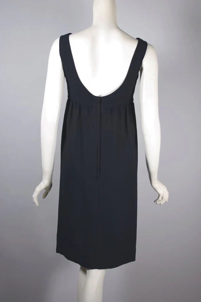 60s Empire Waist Black Cocktail Dress Designer Lbd By Jeunes Filles by Jacques Heim - Image 7