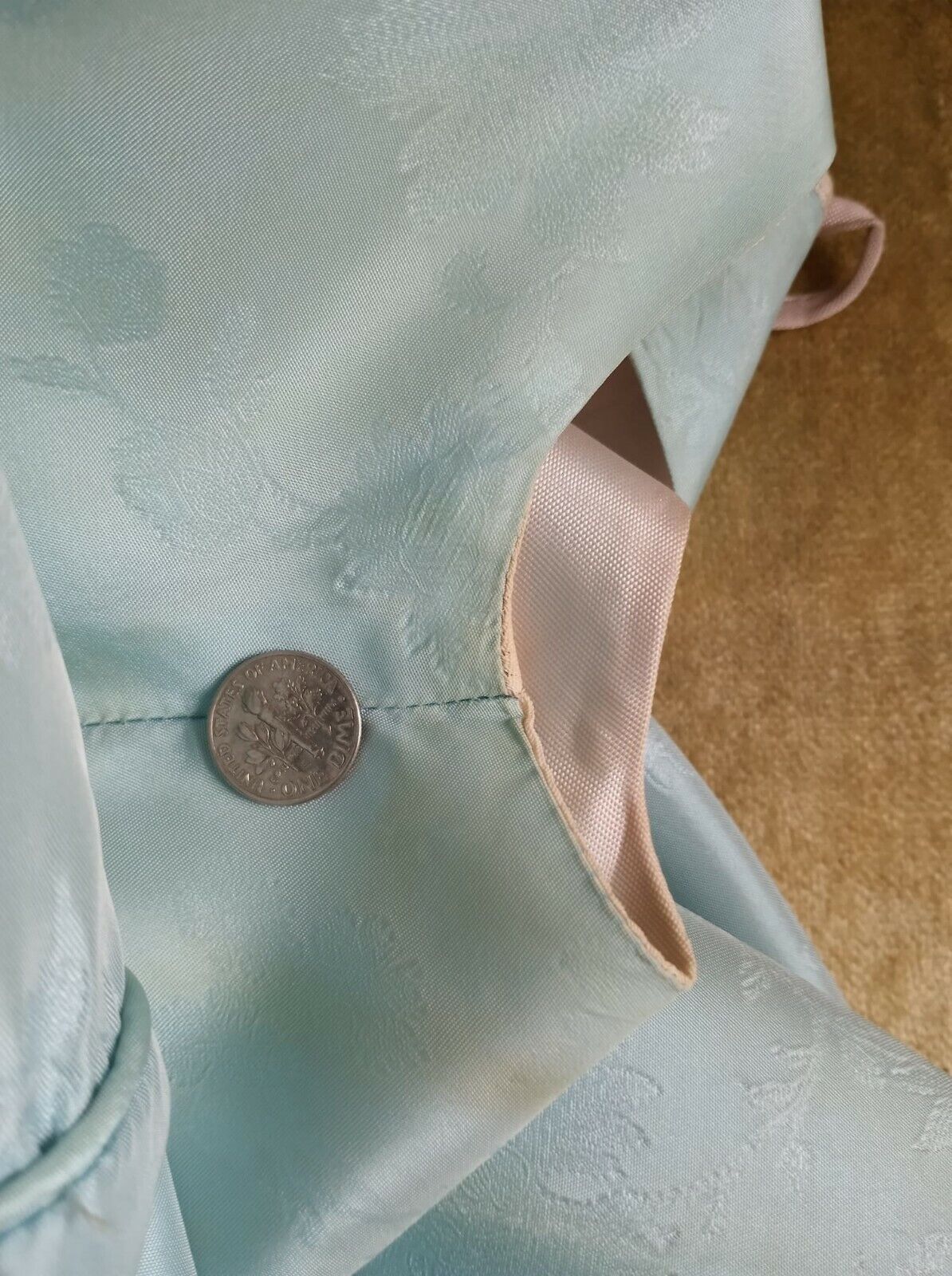 60s Evening Gown Matching Coat Blue Satin Gorgeous Xs - Image 10