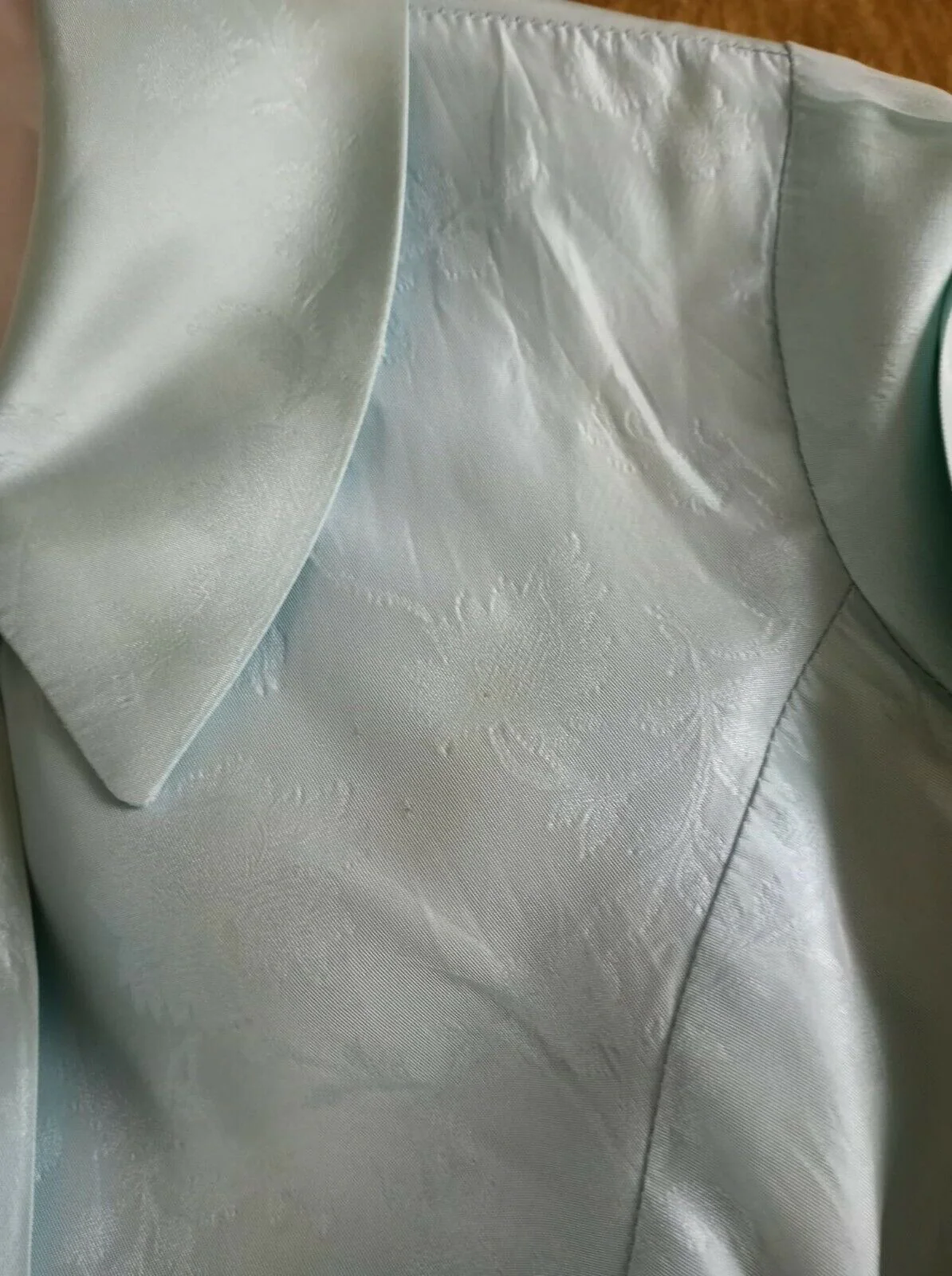 60s Evening Gown Matching Coat Blue Satin Gorgeous Xs - Image 8