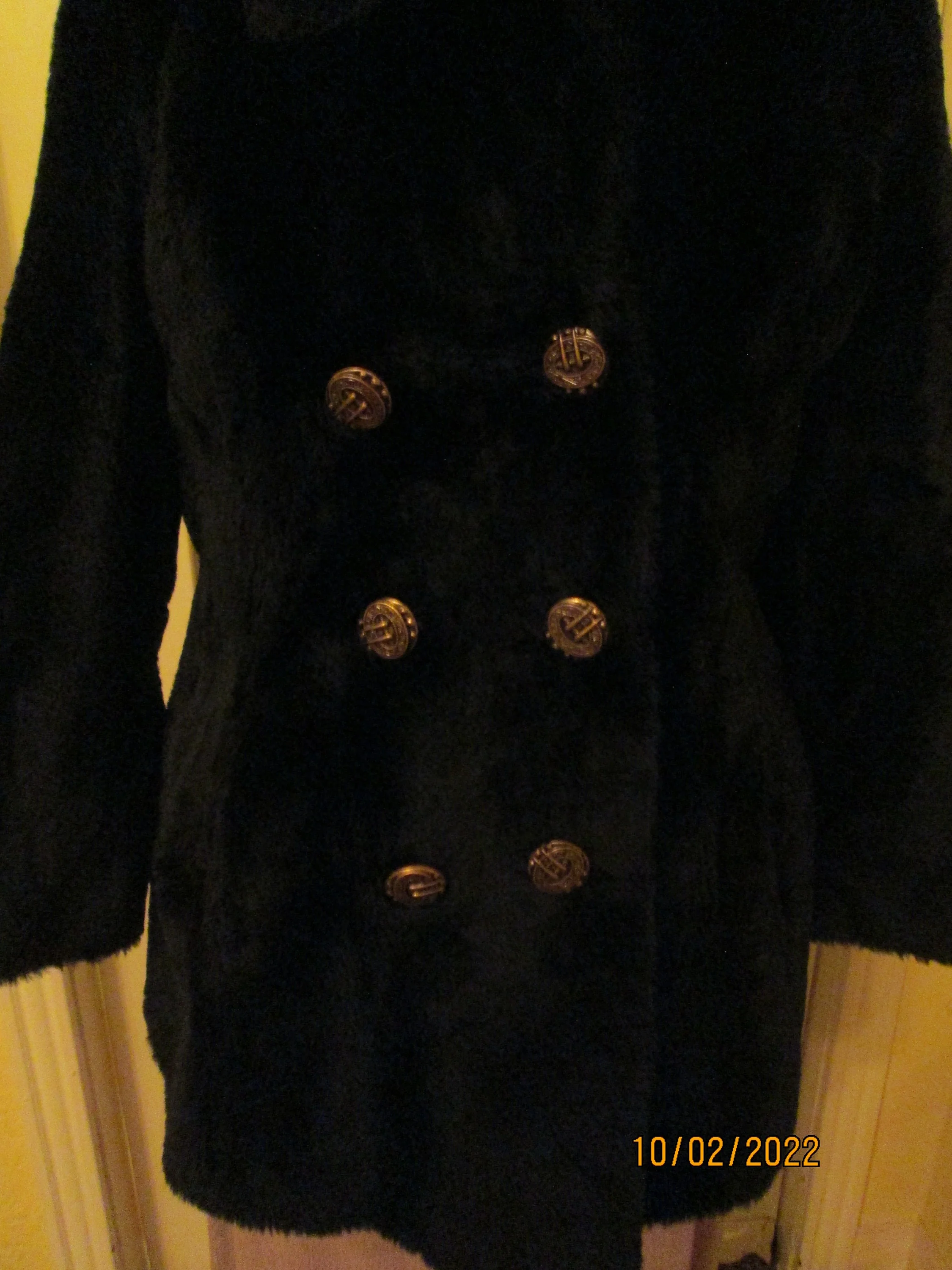 60s Fake Fur Jacket Black Fake Fur Peacoat by Styled in California - Image 3