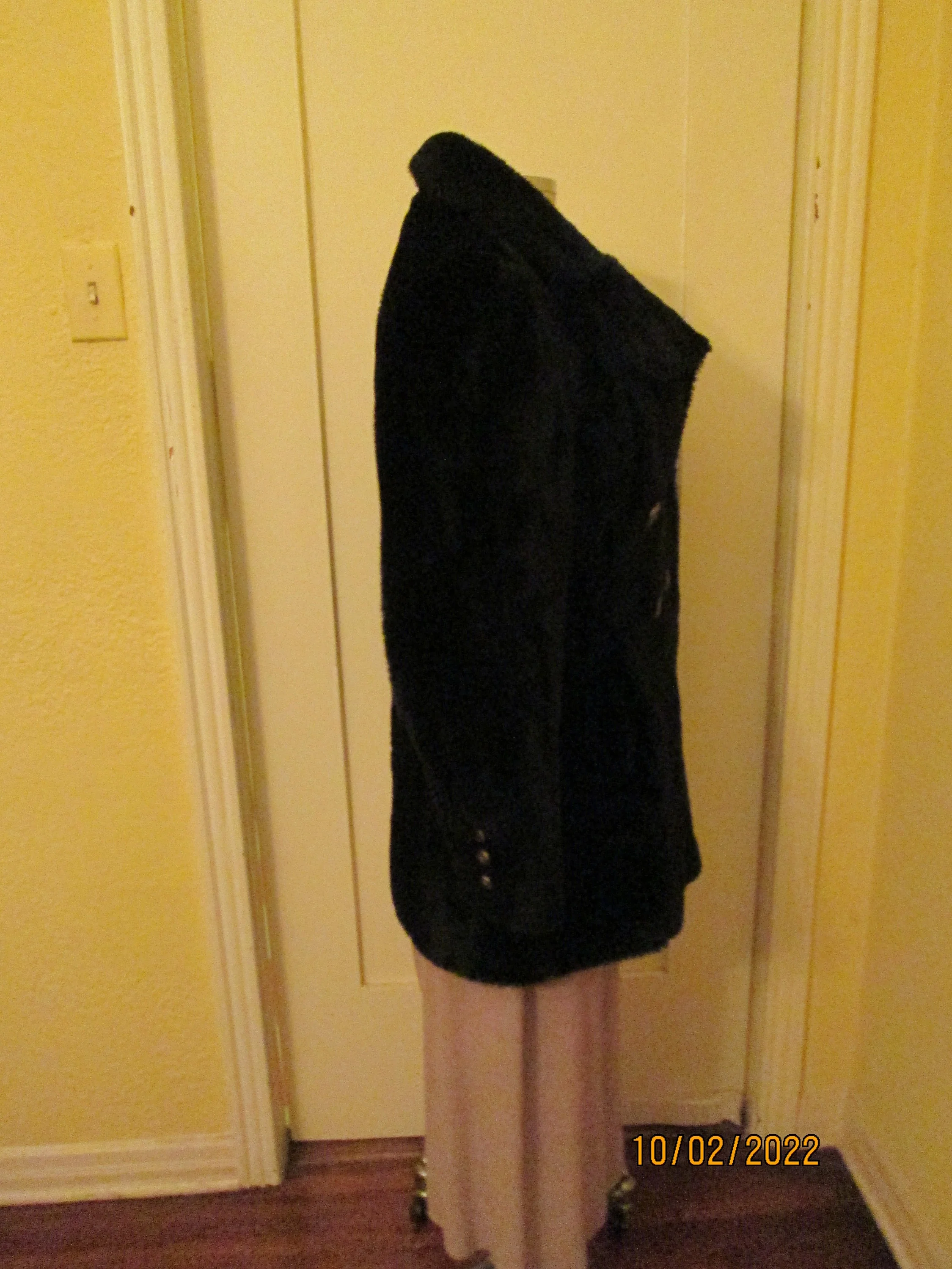 60s Fake Fur Jacket Black Fake Fur Peacoat by Styled in California - Image 8