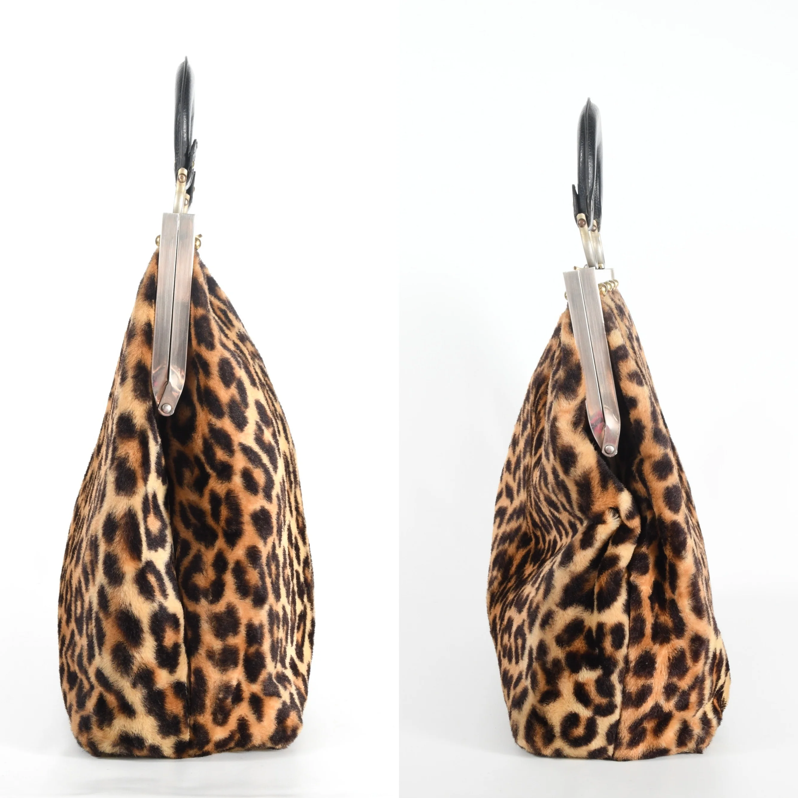 60s Faux Fur Leopard Mod Statement Handbag Purse By Ronay - Image 5