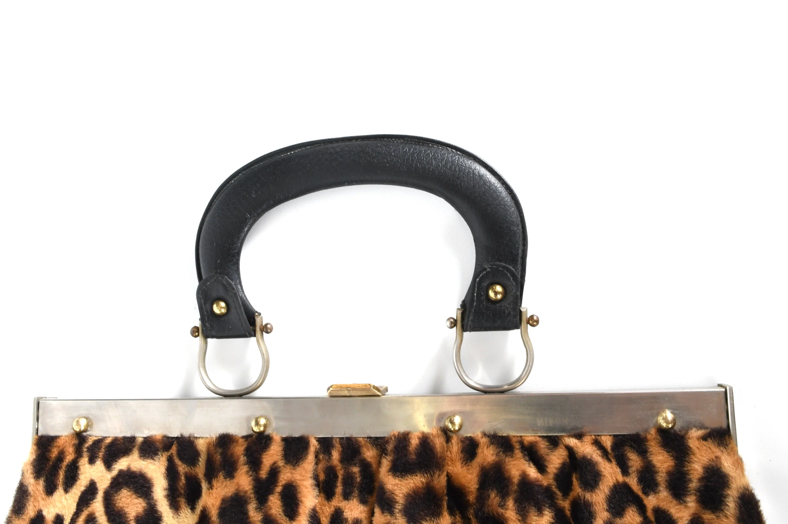 60s Faux Fur Leopard Mod Statement Handbag Purse By Ronay - Image 8