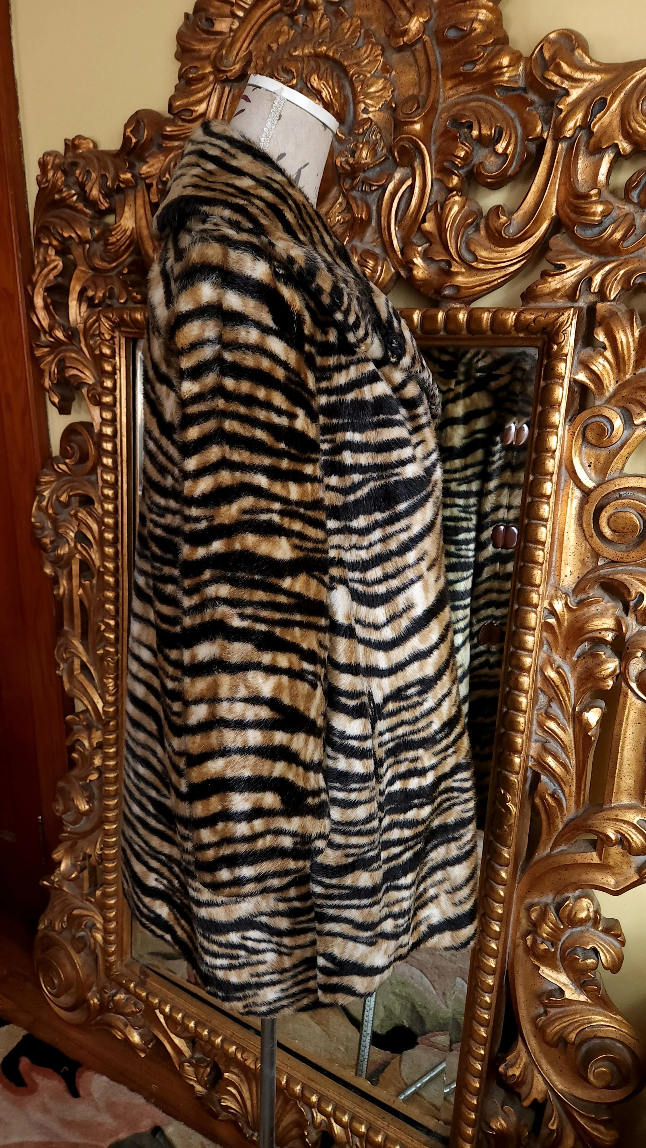 60s Faux Tiger Fur Car Coat By Sebastian New York - Image 3