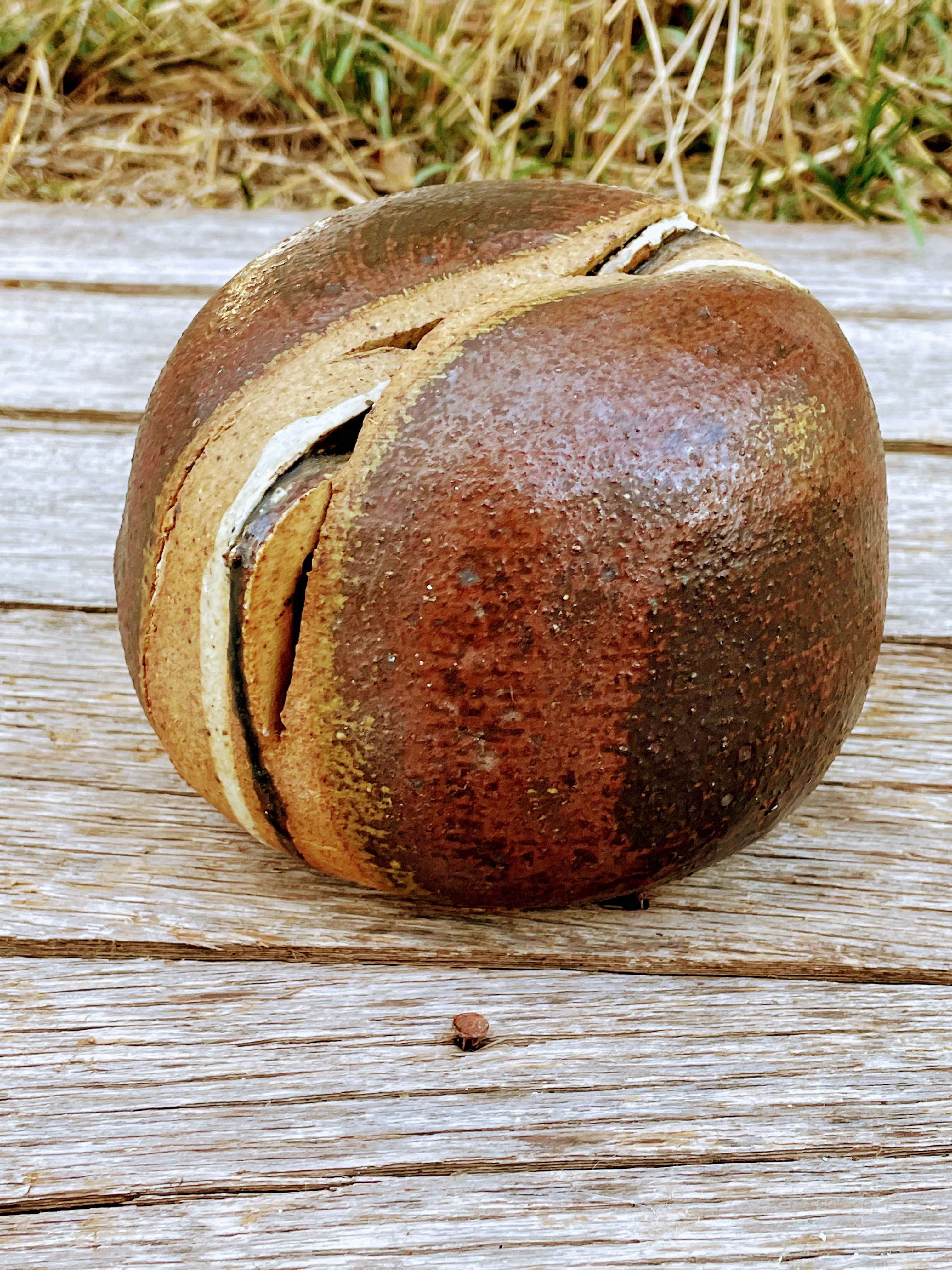 60s Abstract Pottery Free Form Orb Sculpture Signed By Bing & Grondahl - Image 8