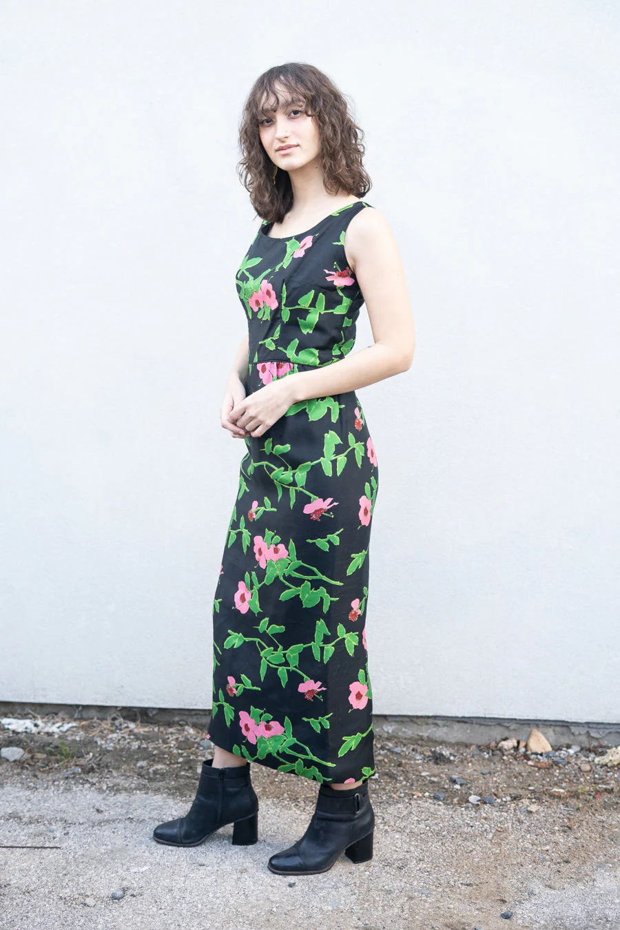 60s Floral Wiggle Maxi Dress - Image 5