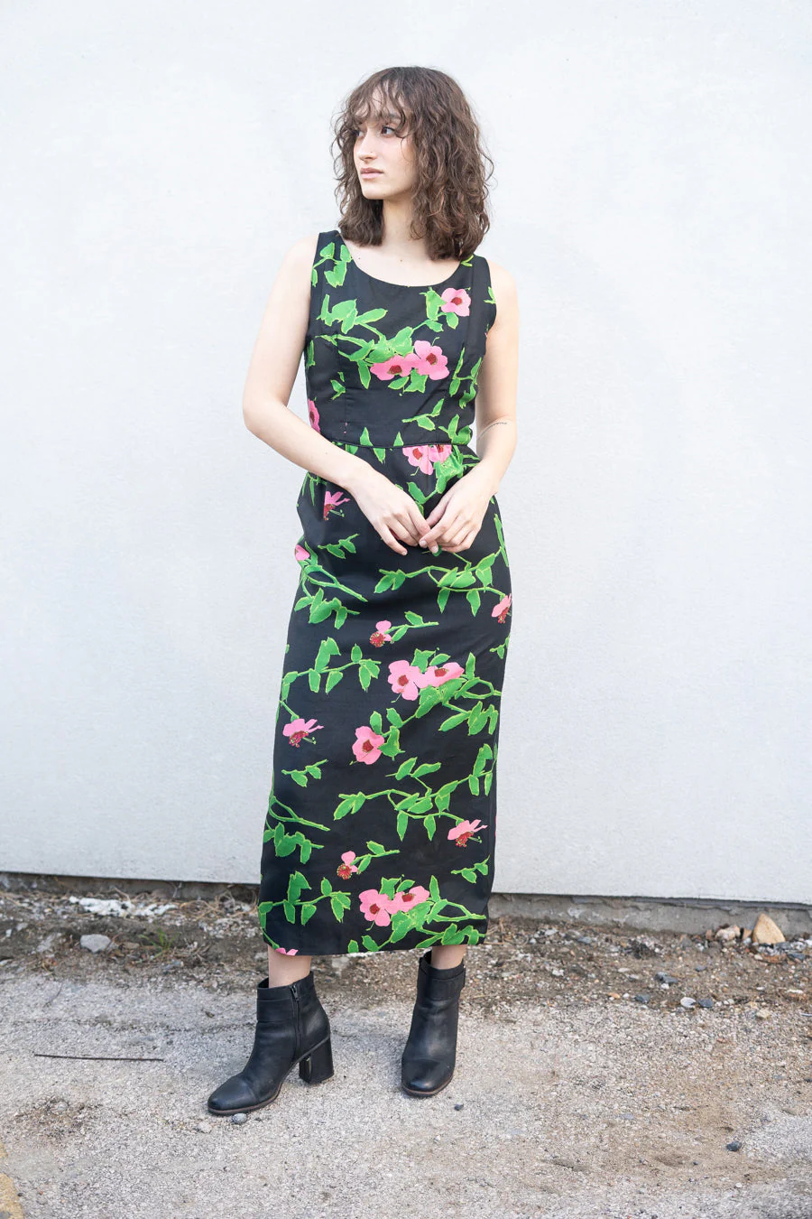 60s Floral Wiggle Maxi Dress - Image 6