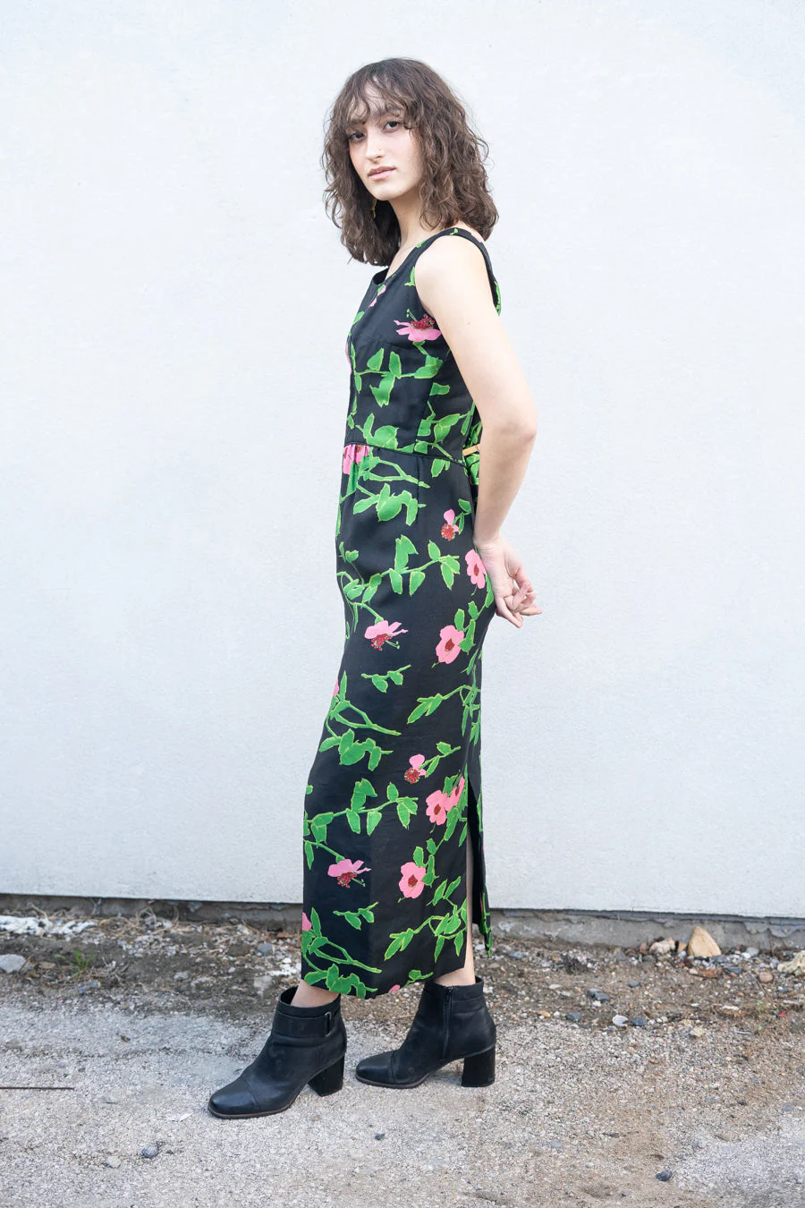 60s Floral Wiggle Maxi Dress - Image 8