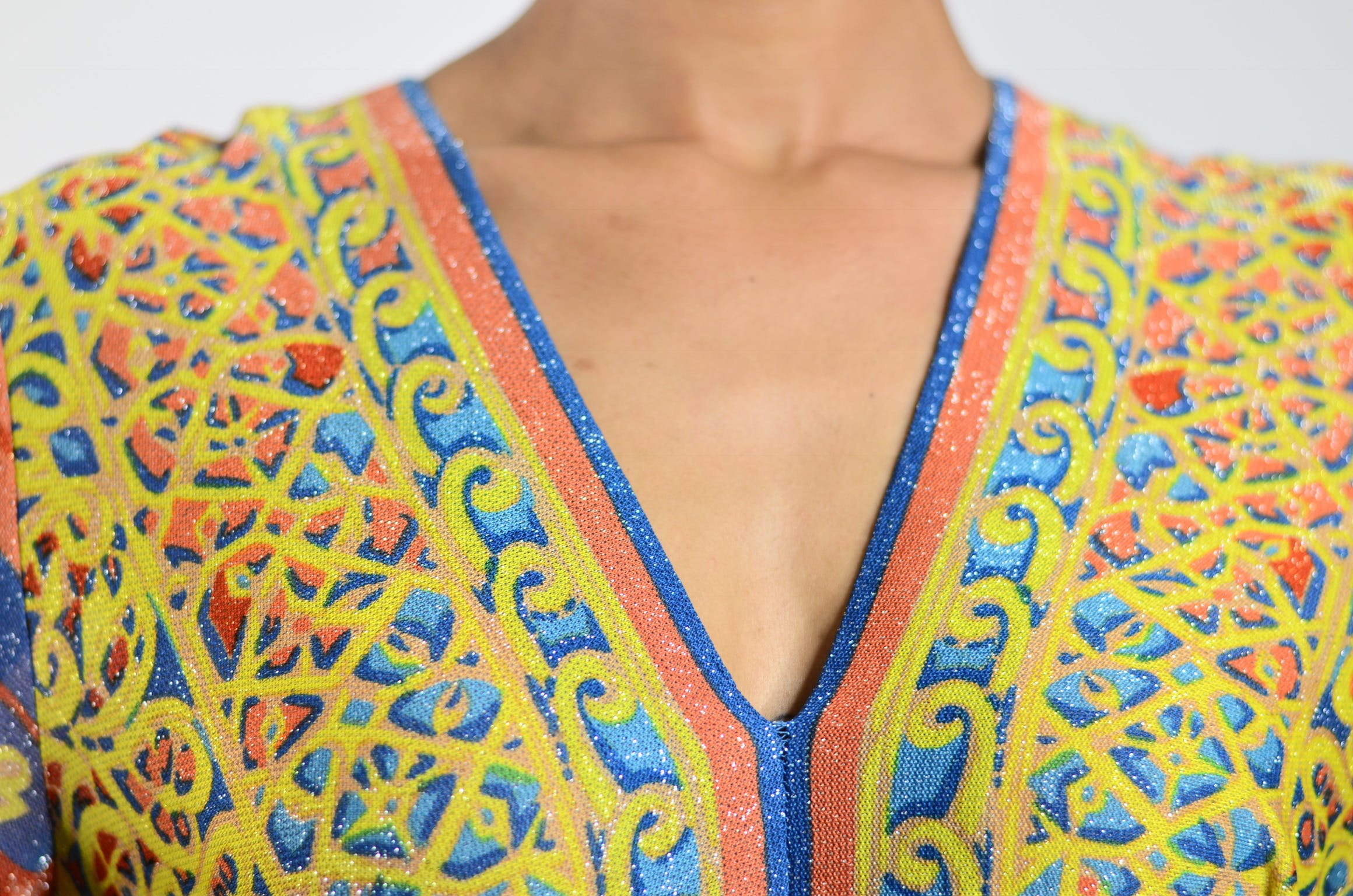 60s Florence Italy Silk Lurex Dress By Emilia Bellini - Image 3