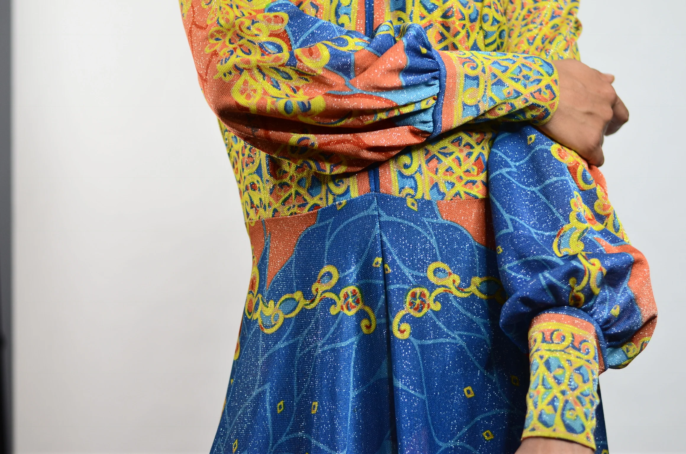 60s Florence Italy Silk Lurex Dress By Emilia Bellini - Image 4