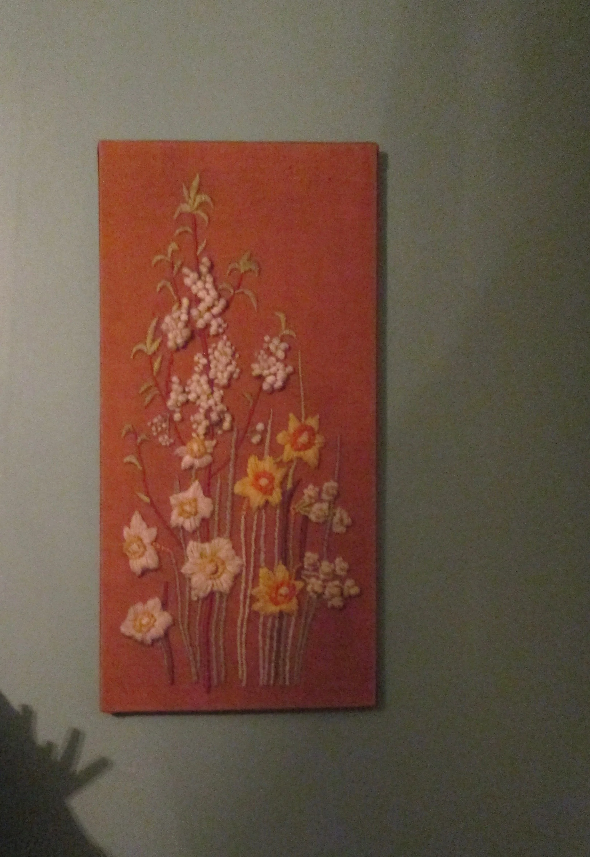 60s Flower Embroidery Fiber Art Columbia Minerva Corp - Image 6
