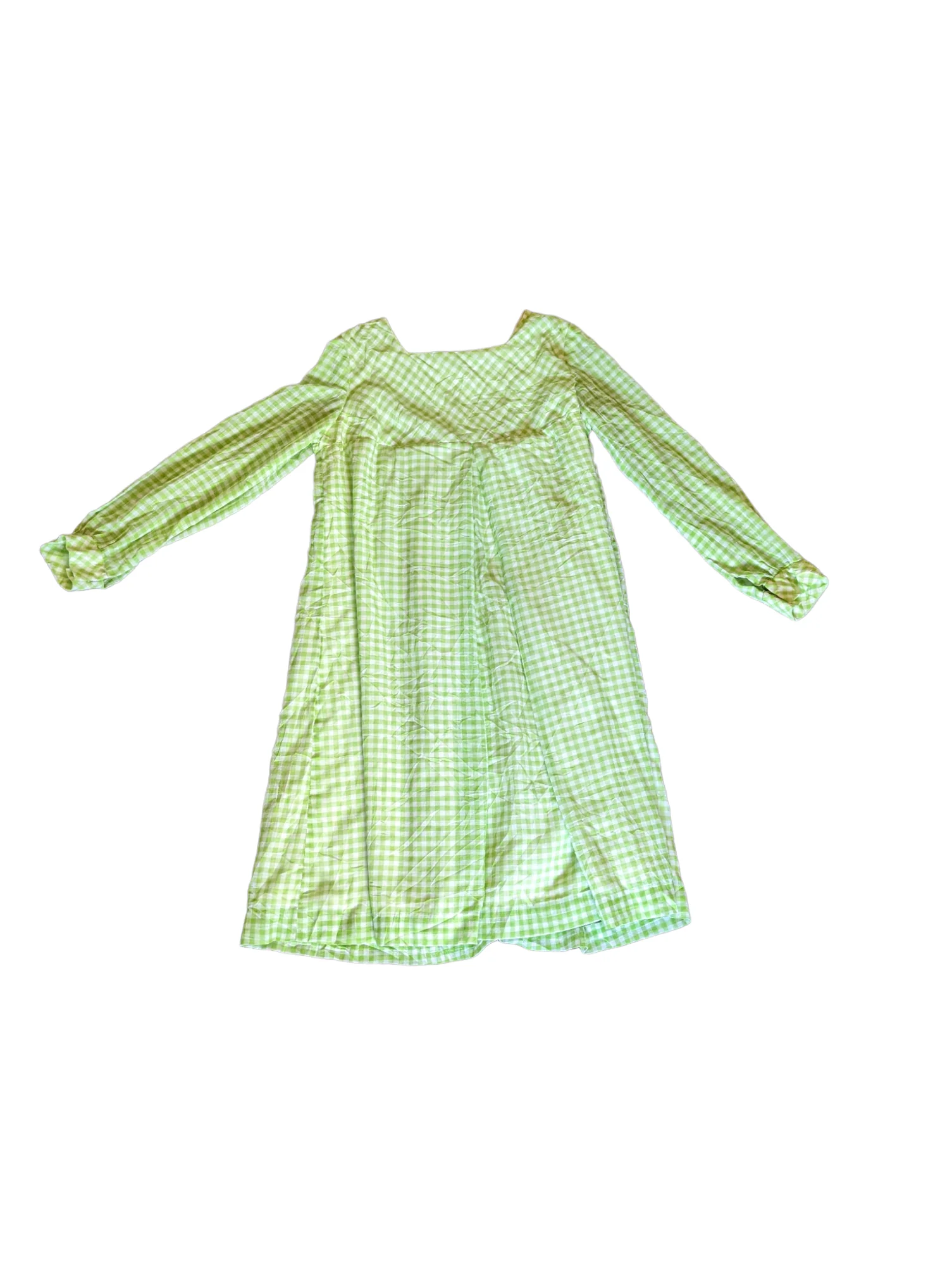 60s Gingham Inverted Pleat Mod Gogo Mini Swing Dress - Image 5