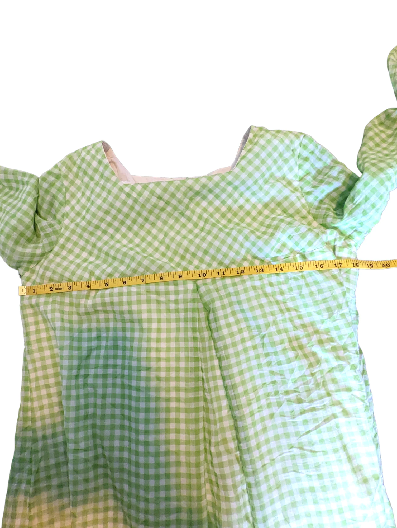 60s Gingham Inverted Pleat Mod Gogo Mini Swing Dress - Image 7