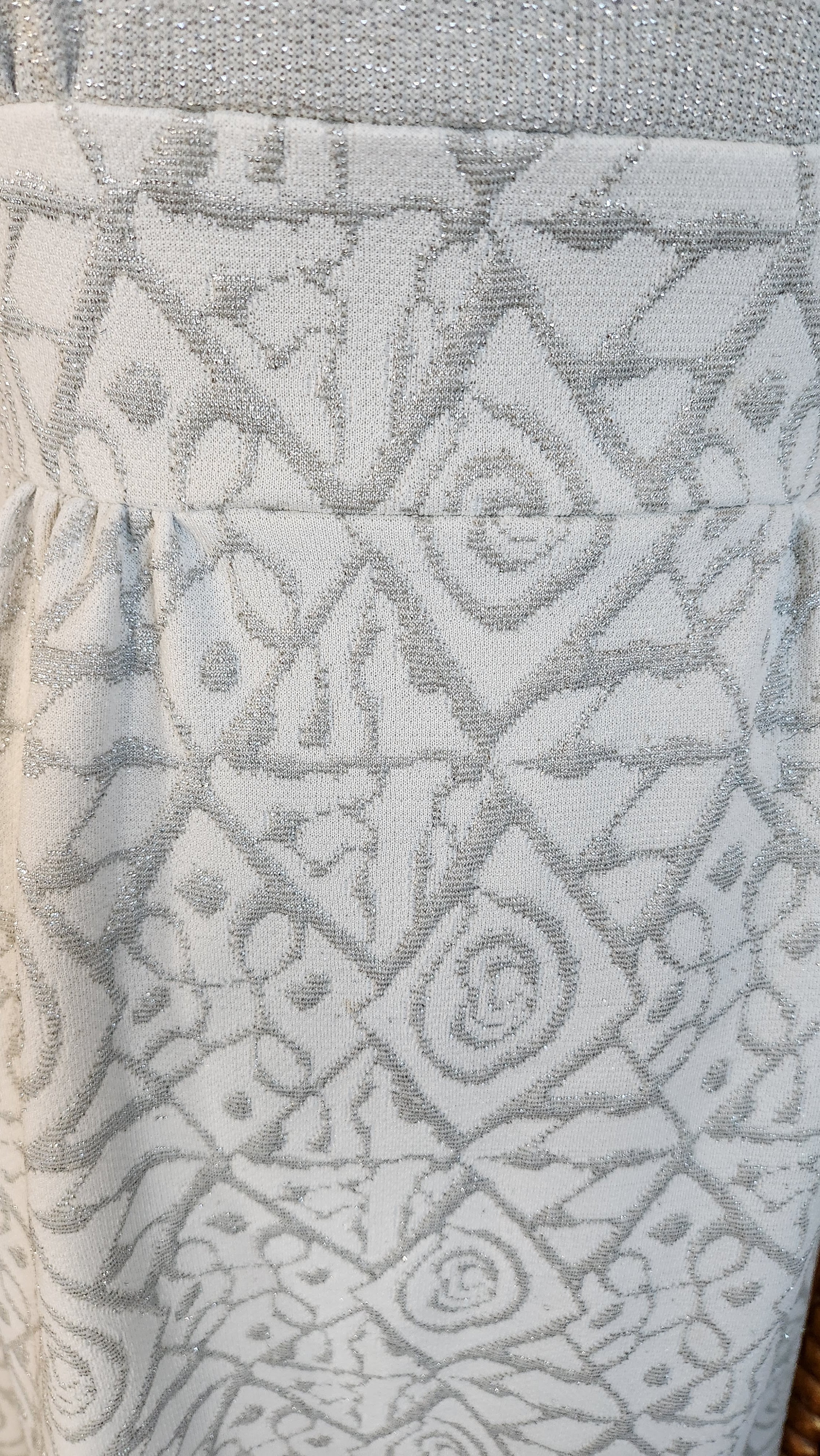 60s Glittering Silver And White Maxi Dress - Image 3