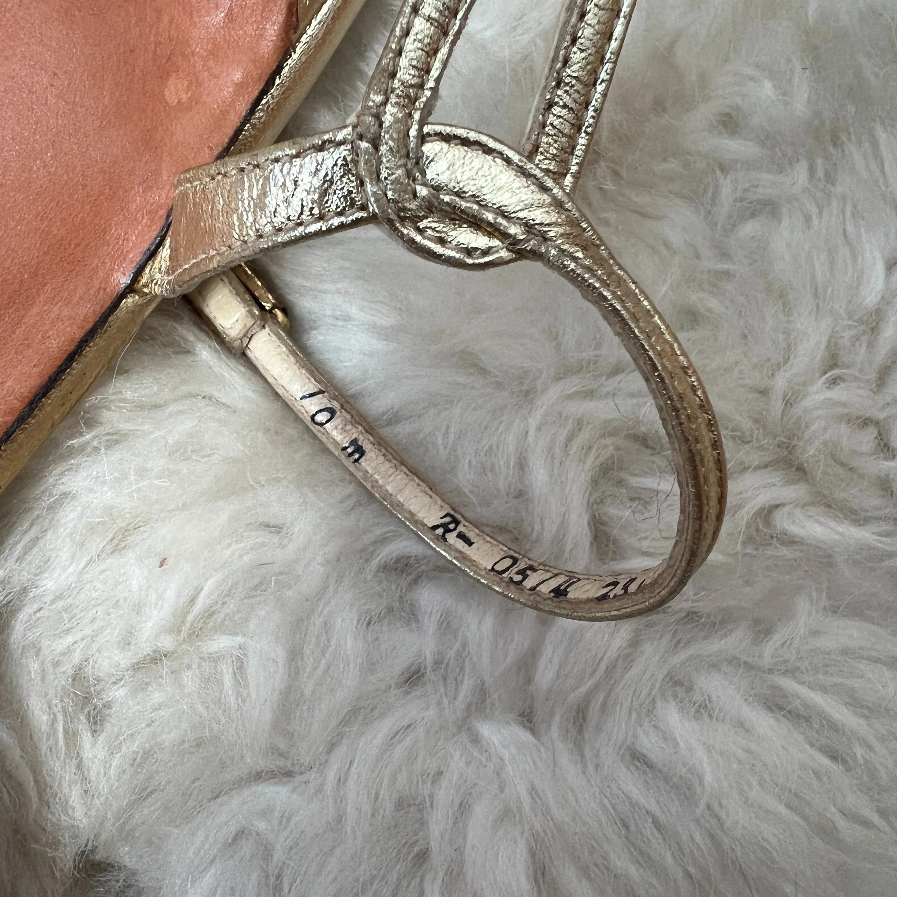 60s Gold Ankle Strap Heeled Sandals by ted land - Image 13