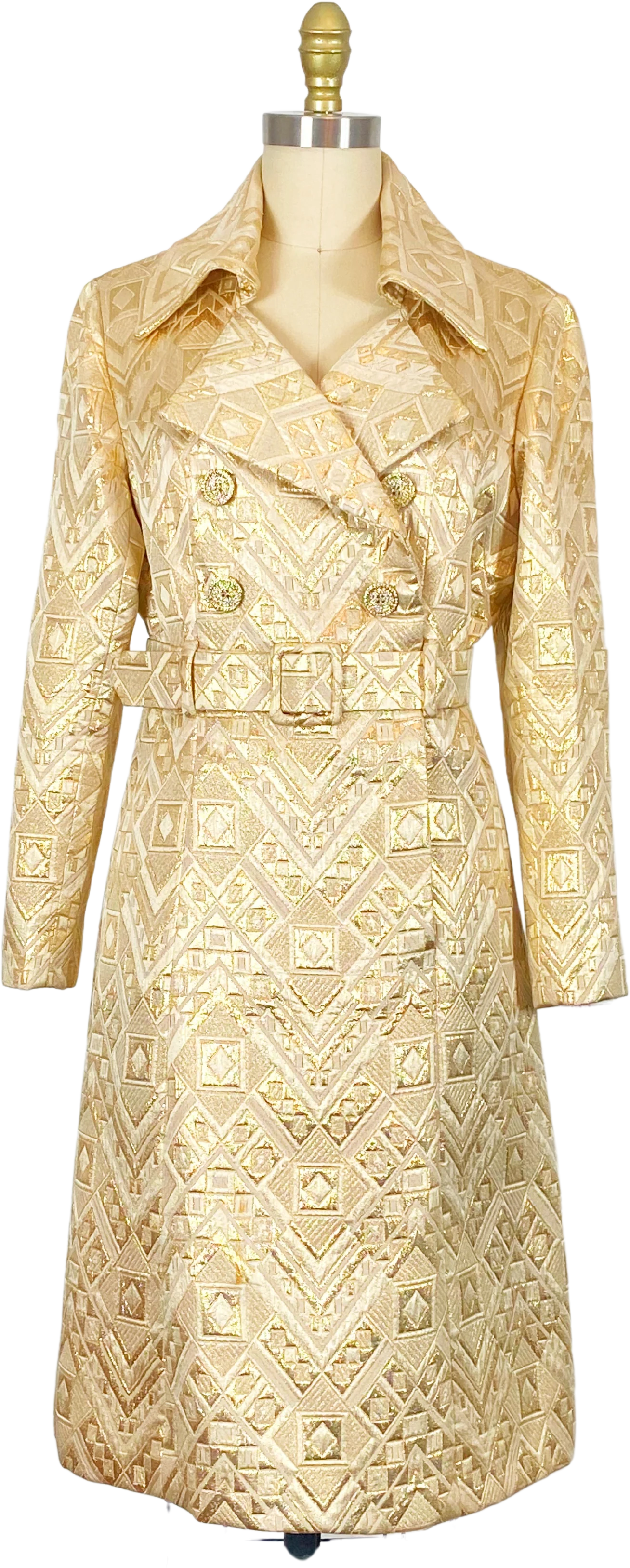 60s Gold Brocade Cocktail Dress By Bob Bugnand for Sam Friedlander