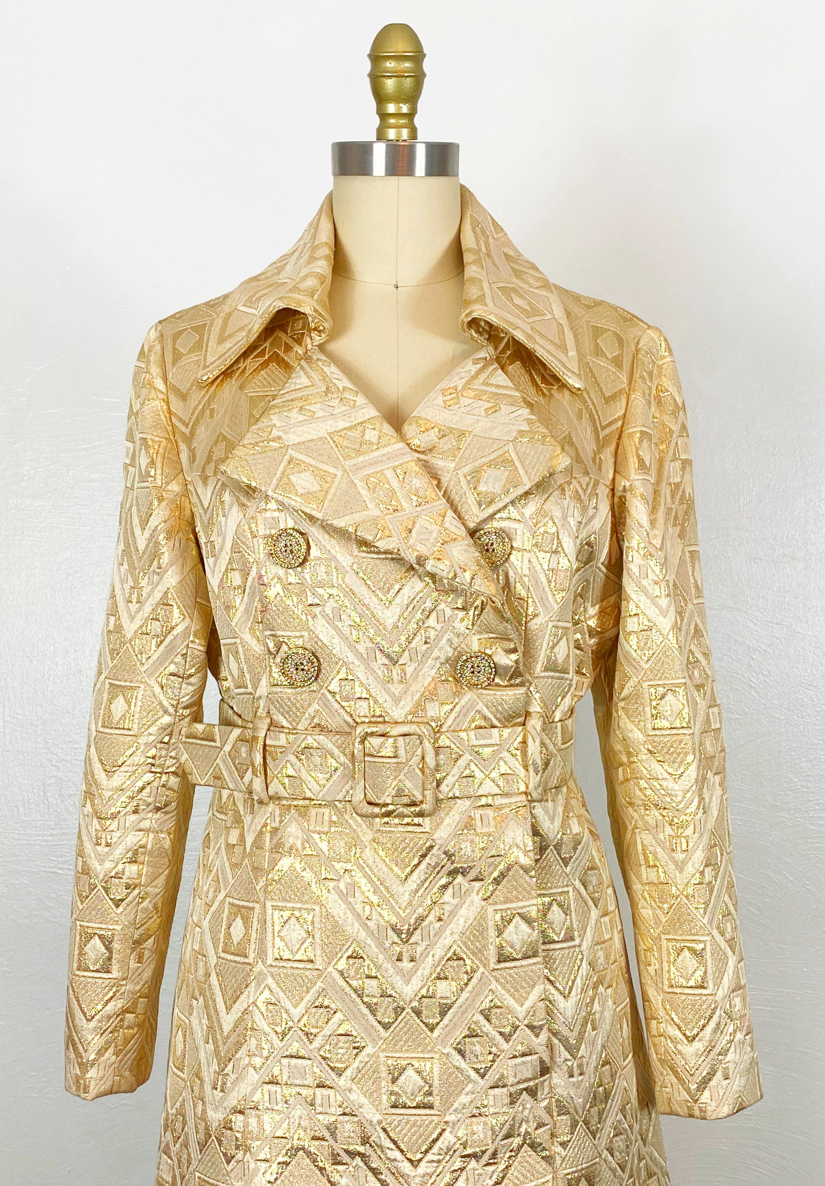 60s Gold Brocade Cocktail Dress By Bob Bugnand for Sam Friedlander - Image 3