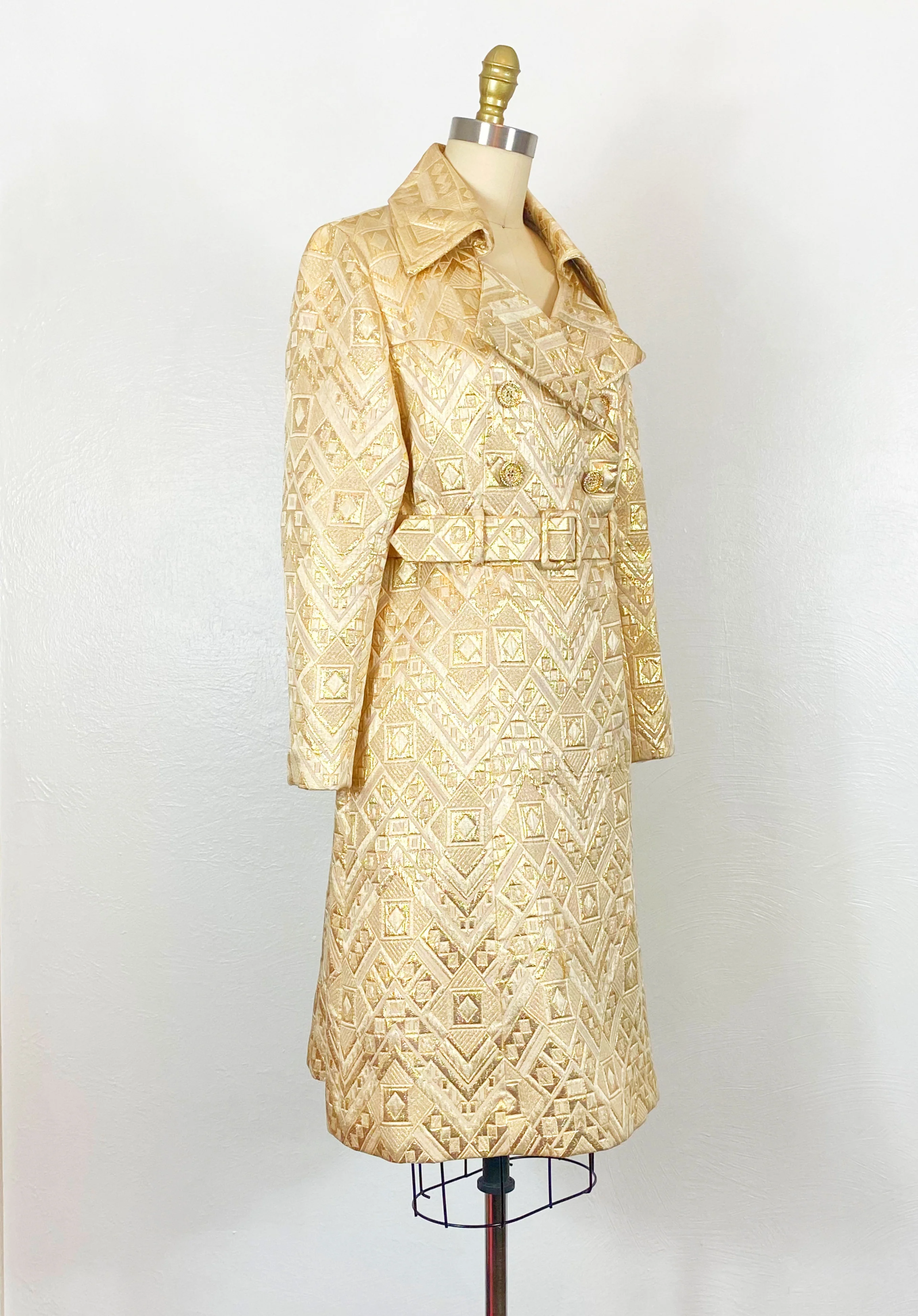60s Gold Brocade Cocktail Dress By Bob Bugnand for Sam Friedlander - Image 5