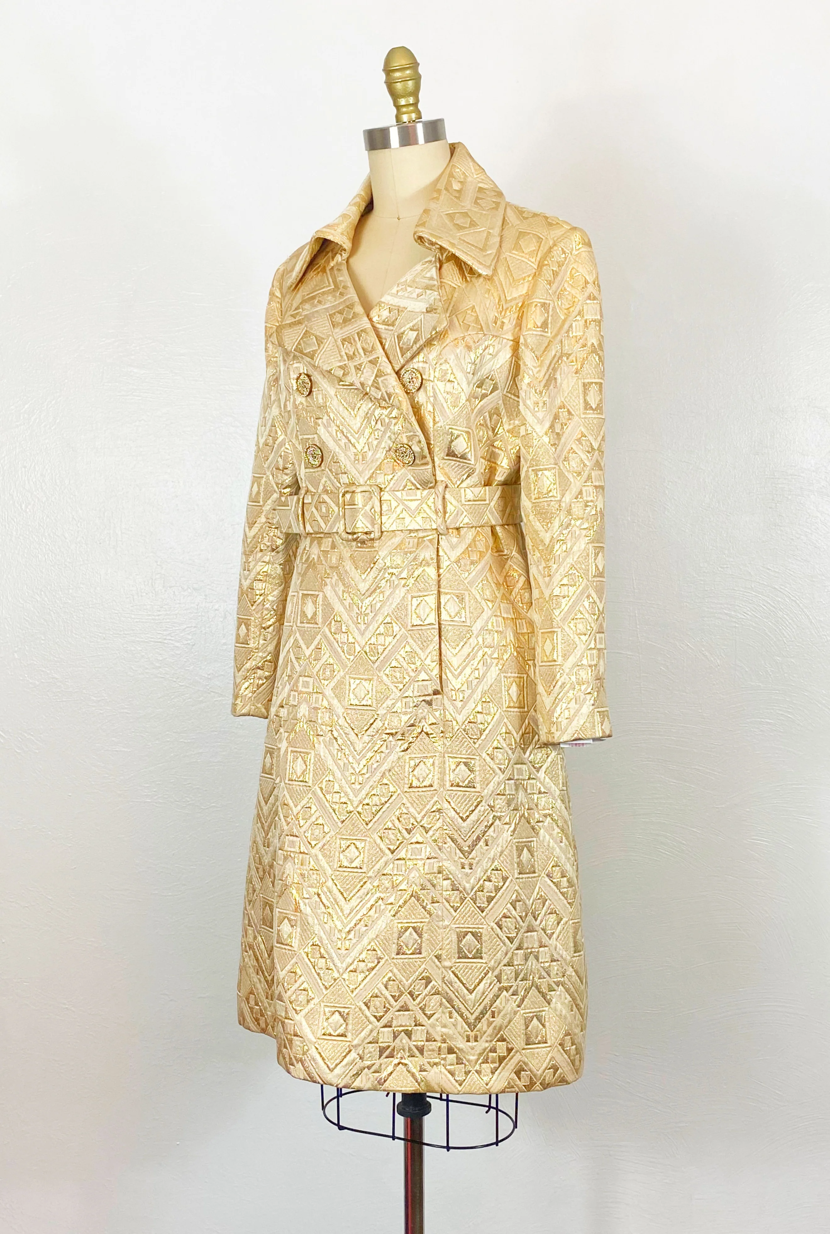 60s Gold Brocade Cocktail Dress By Bob Bugnand for Sam Friedlander - Image 6