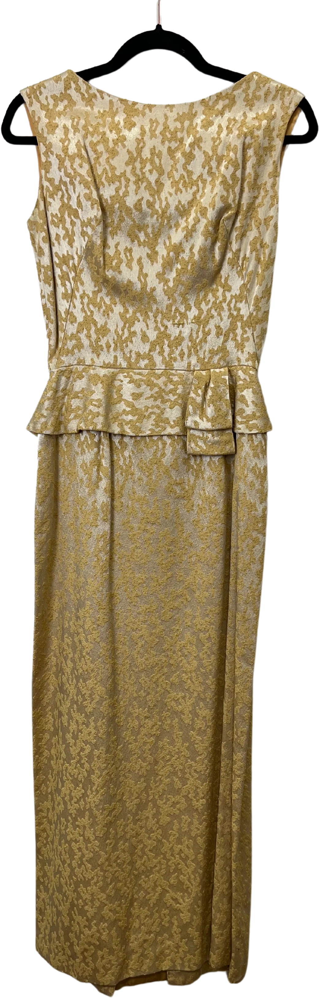 60s Gold Brocade Empire Waist Made In Usa Union Label