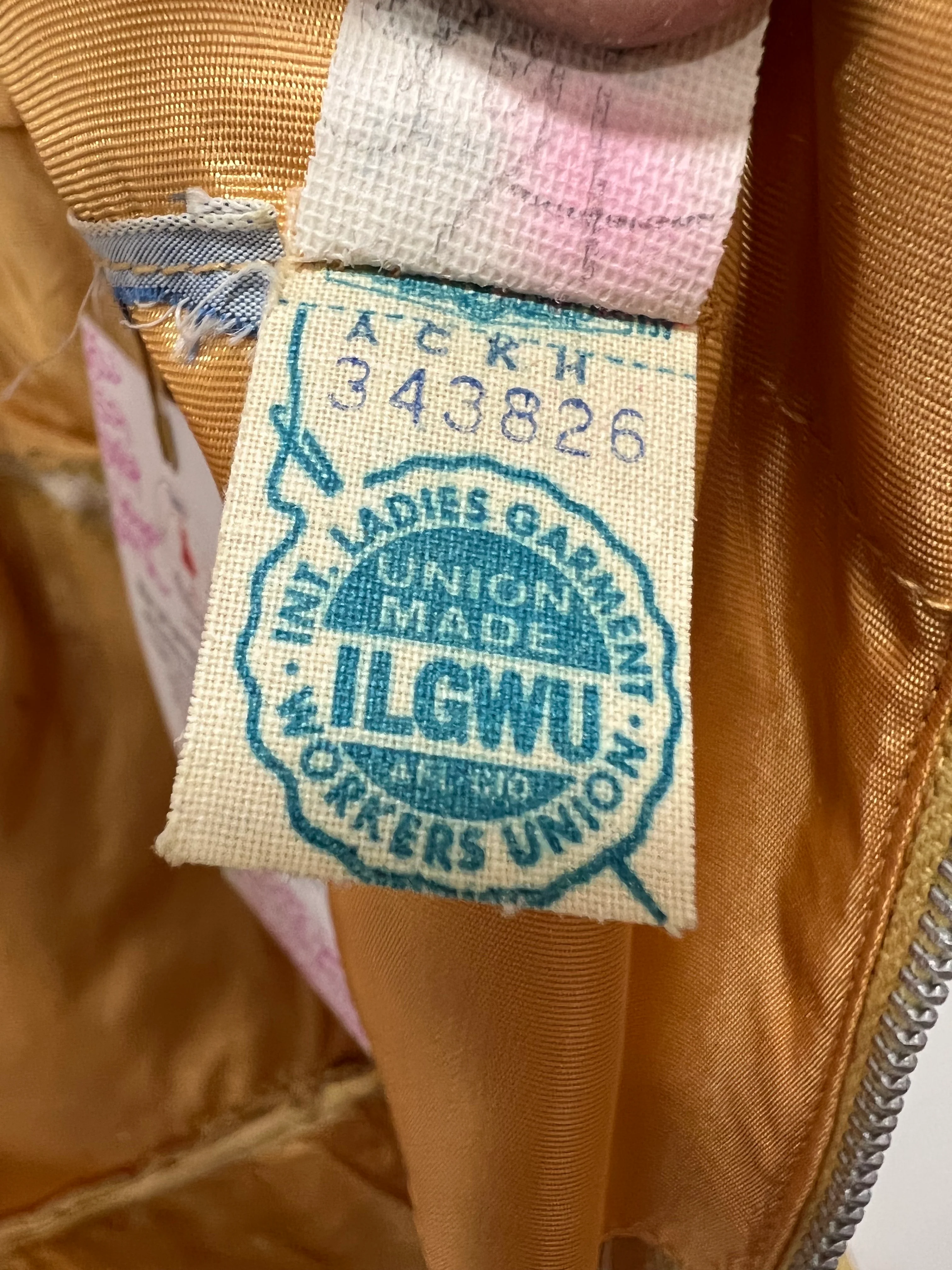 60s Gold Brocade Empire Waist Made In Usa Union Label - Image 13