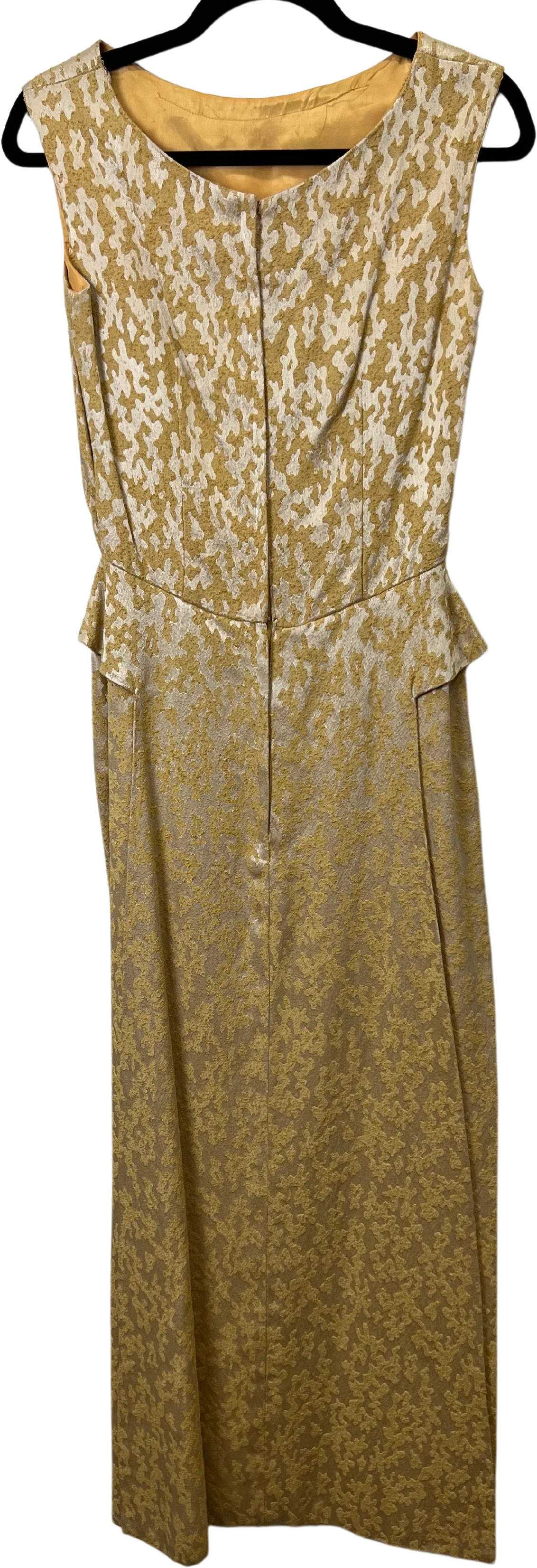 60s Gold Brocade Empire Waist Made In Usa Union Label - Image 2
