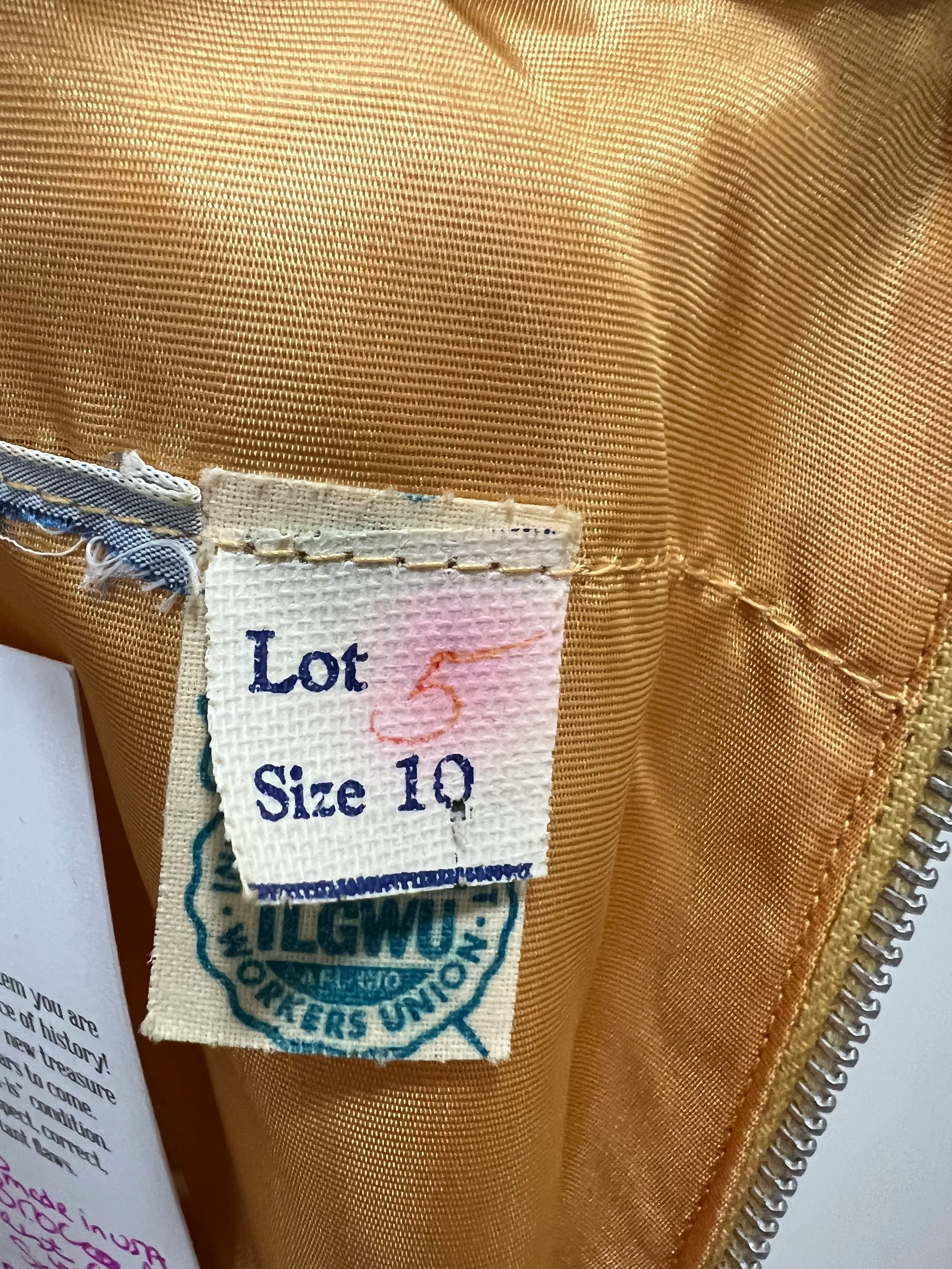 60s Gold Brocade Empire Waist Made In Usa Union Label - Image 12