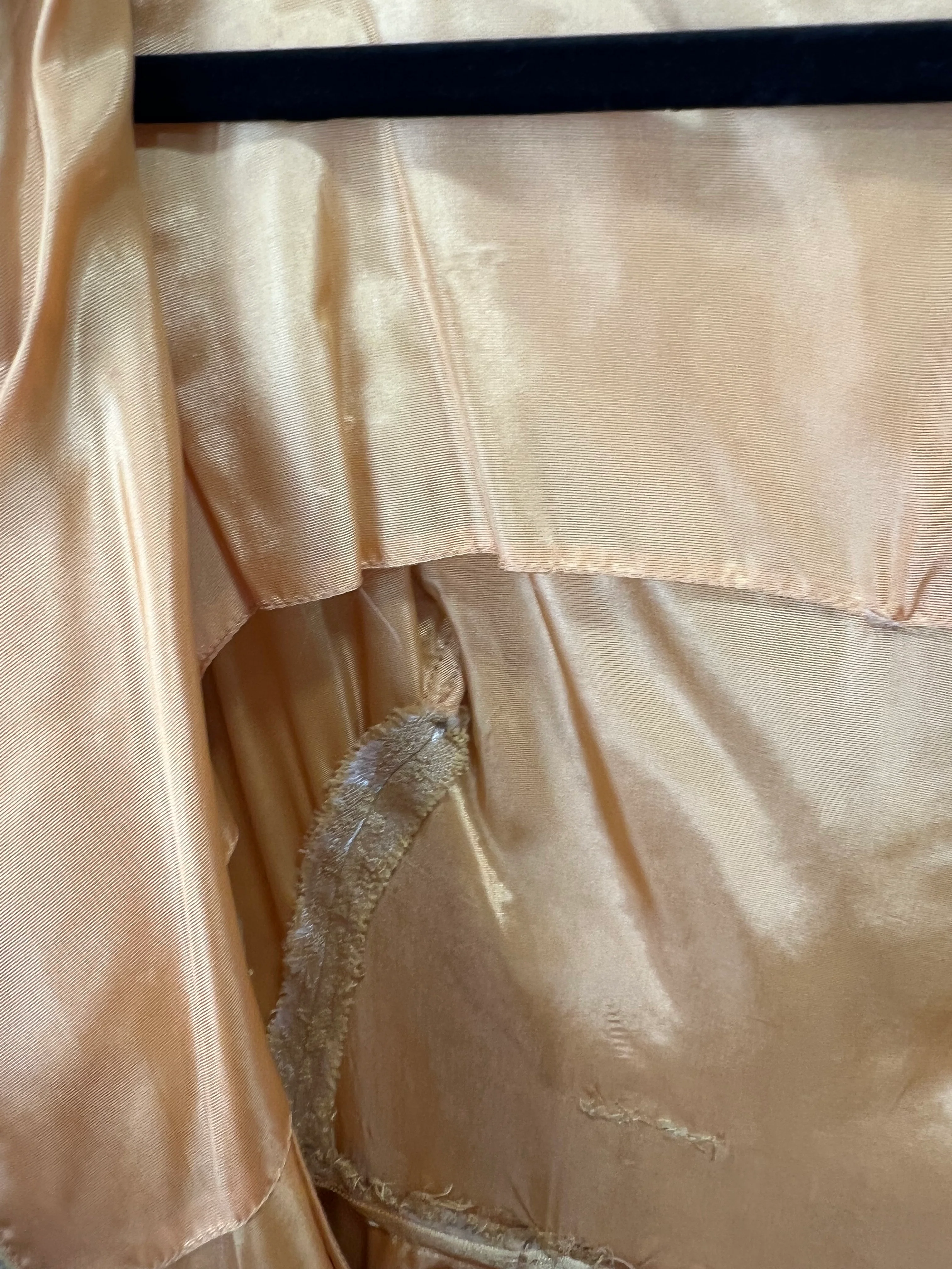 60s Gold Brocade Empire Waist Made In Usa Union Label - Image 7