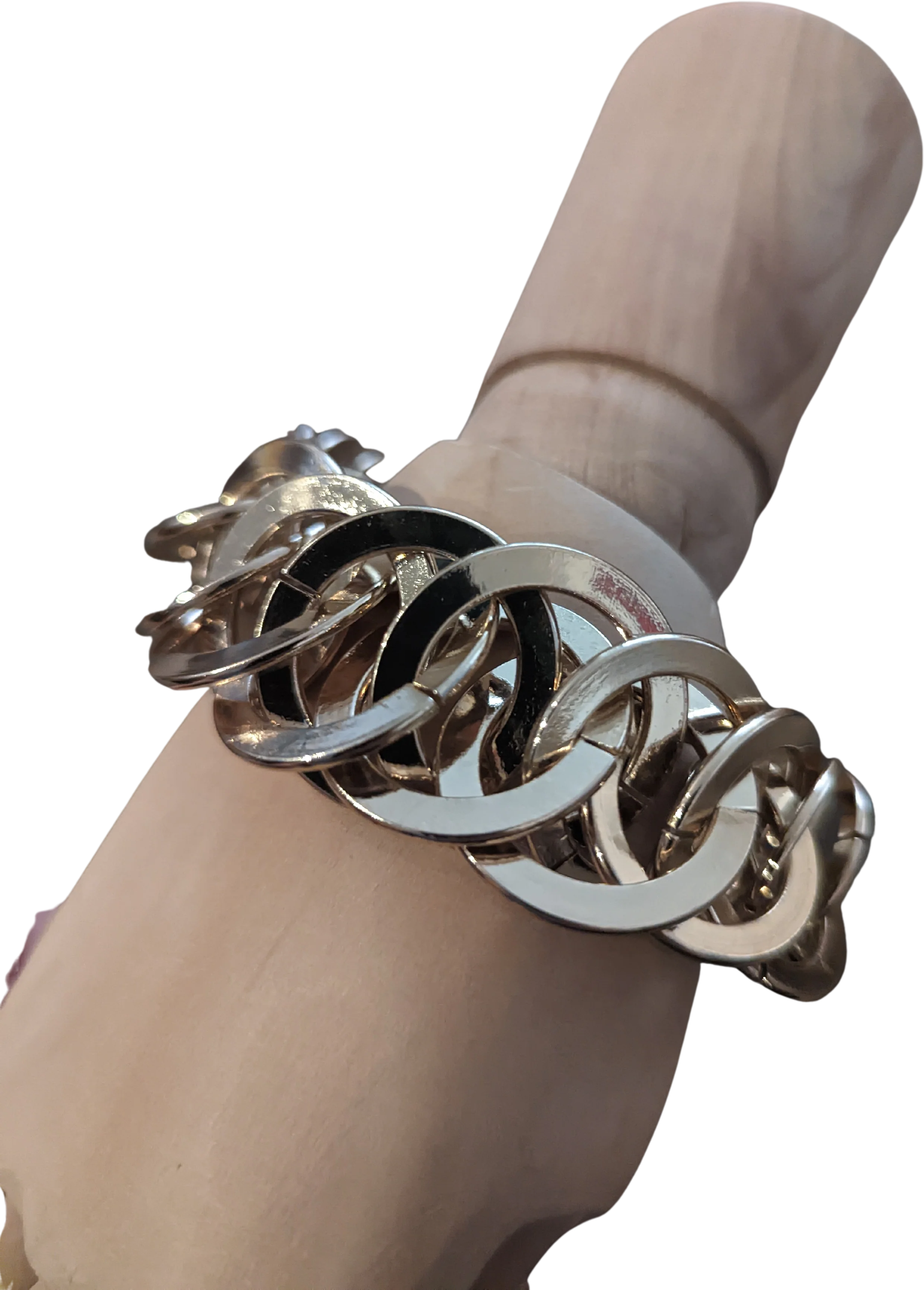 60s Gold Circle Chain Bracelet - Image 2