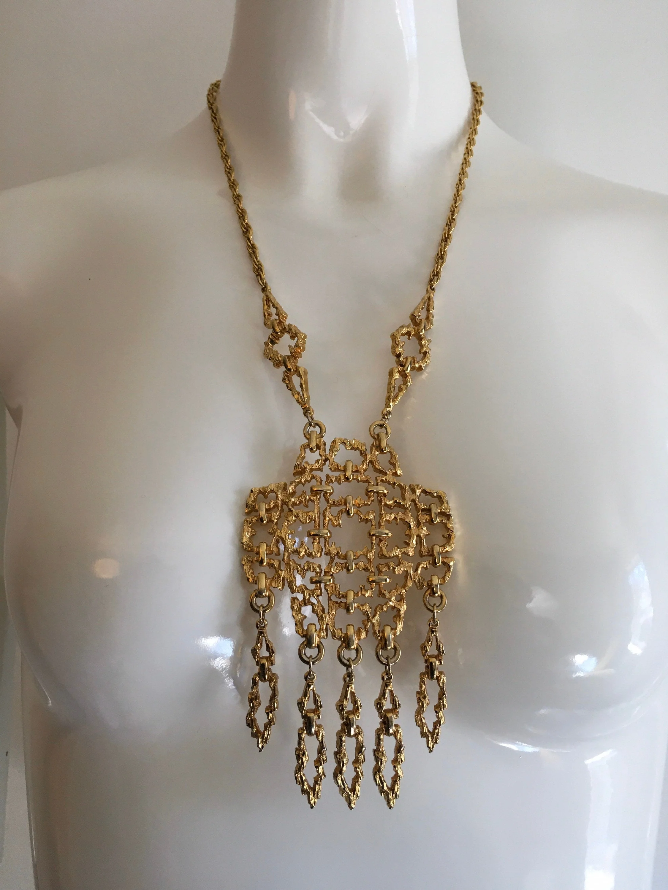 60's Gold Huge Statement Necklace by Vendome - Image 2